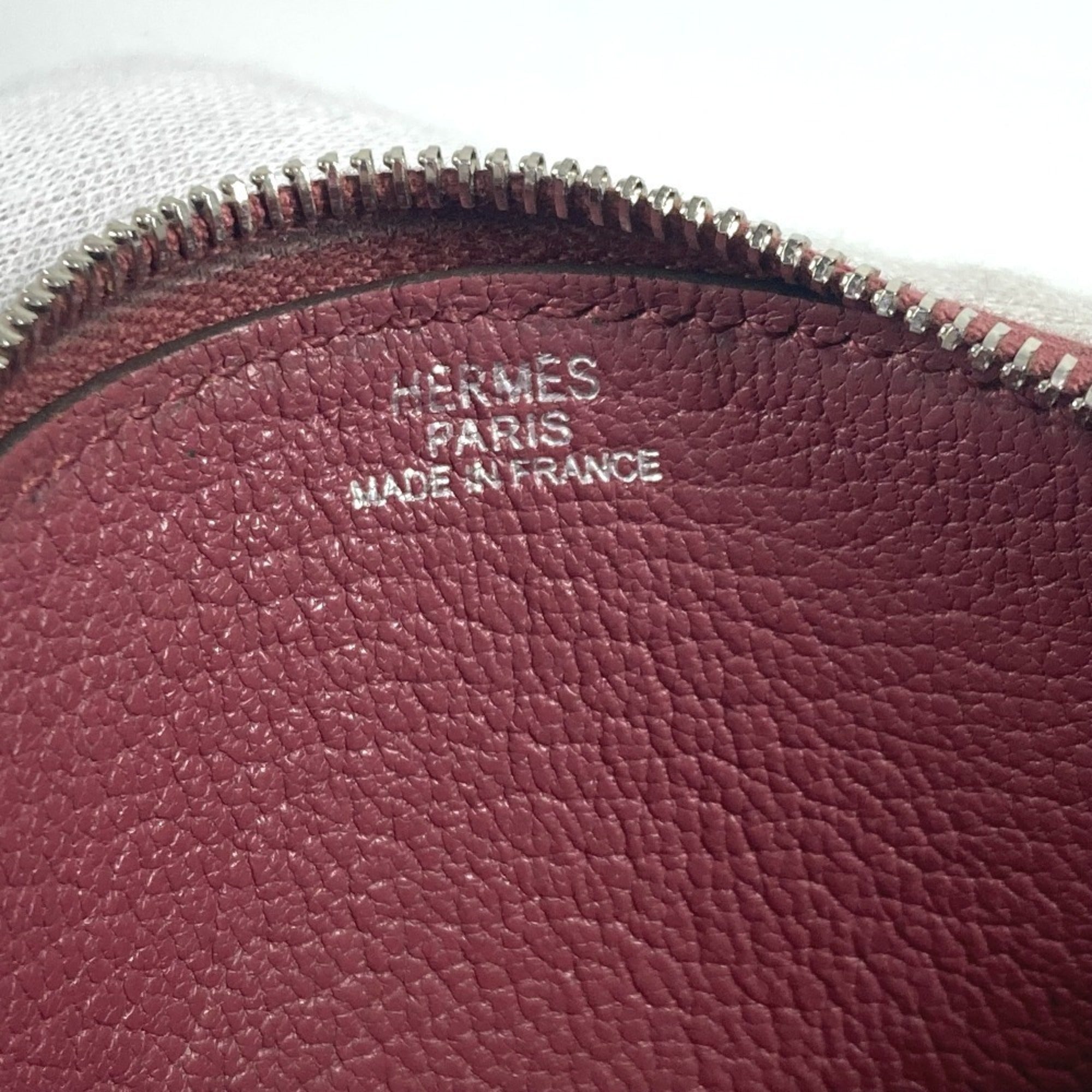 Hermes Purple Leather Coin Purse/Coin Case (Pre-Owned)