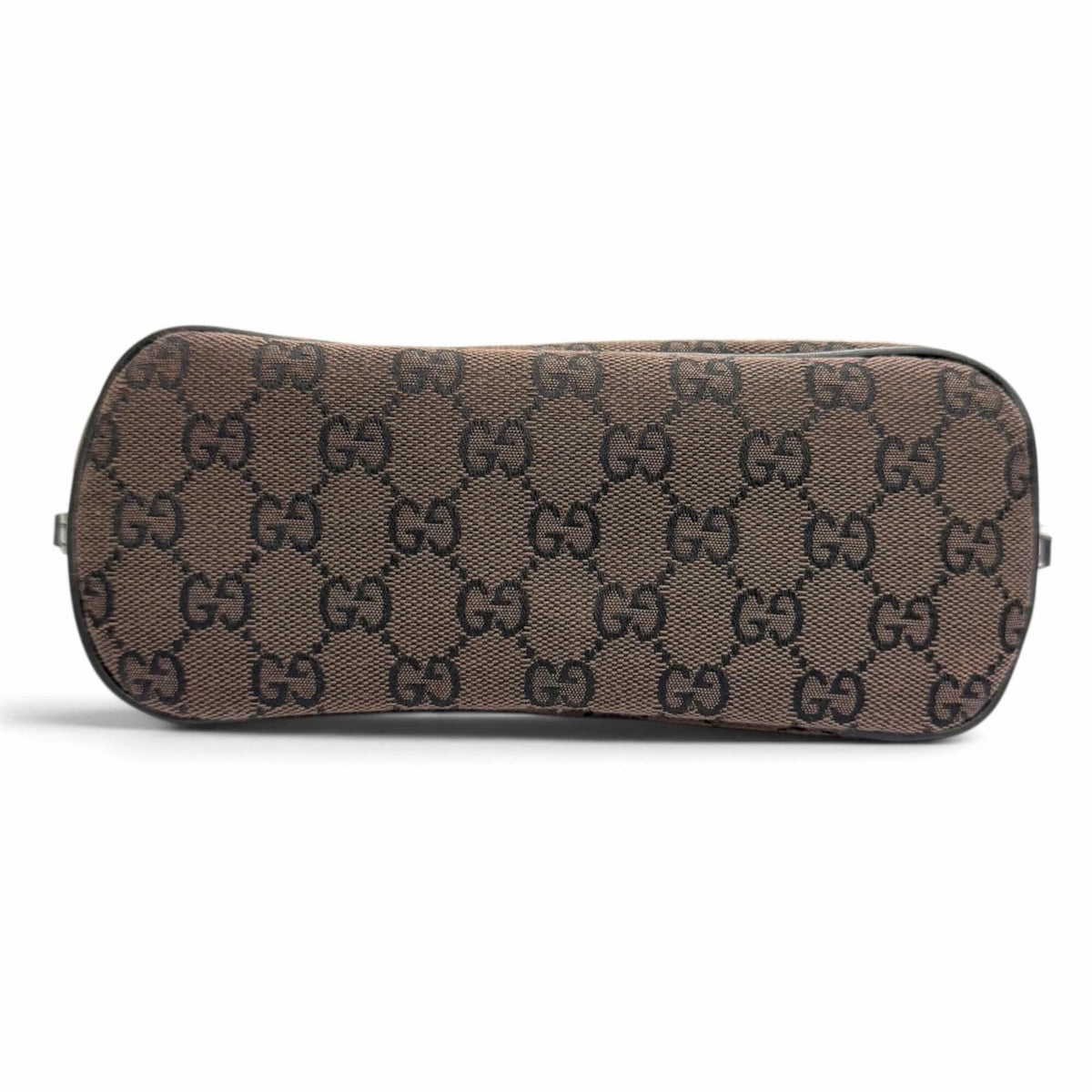 Gucci Dark Brown Gg Canvas Leather Pouch (Pre-Owned)