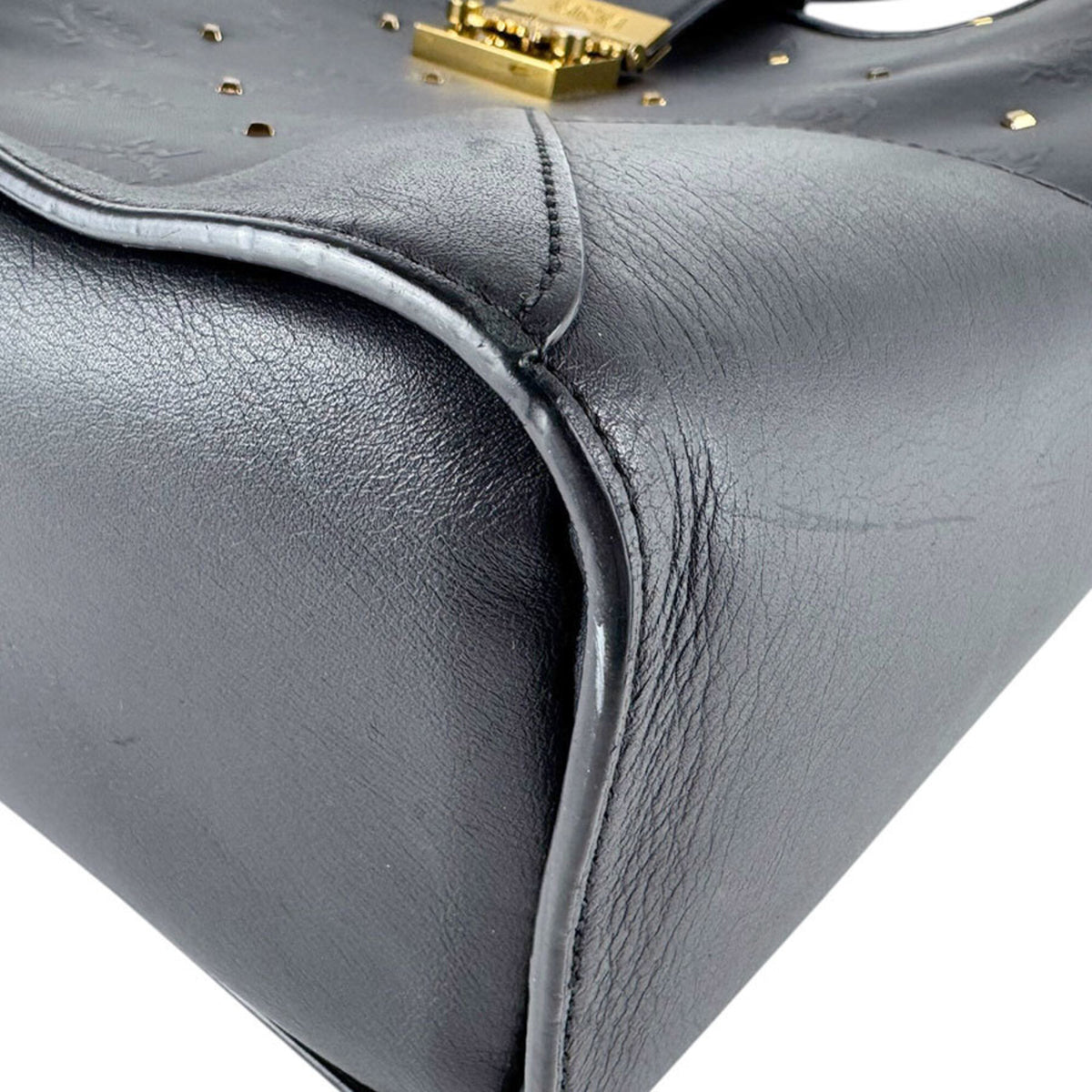 Mcm Black Coated Canvas Leather Shoulder Bag (Pre-Owned)