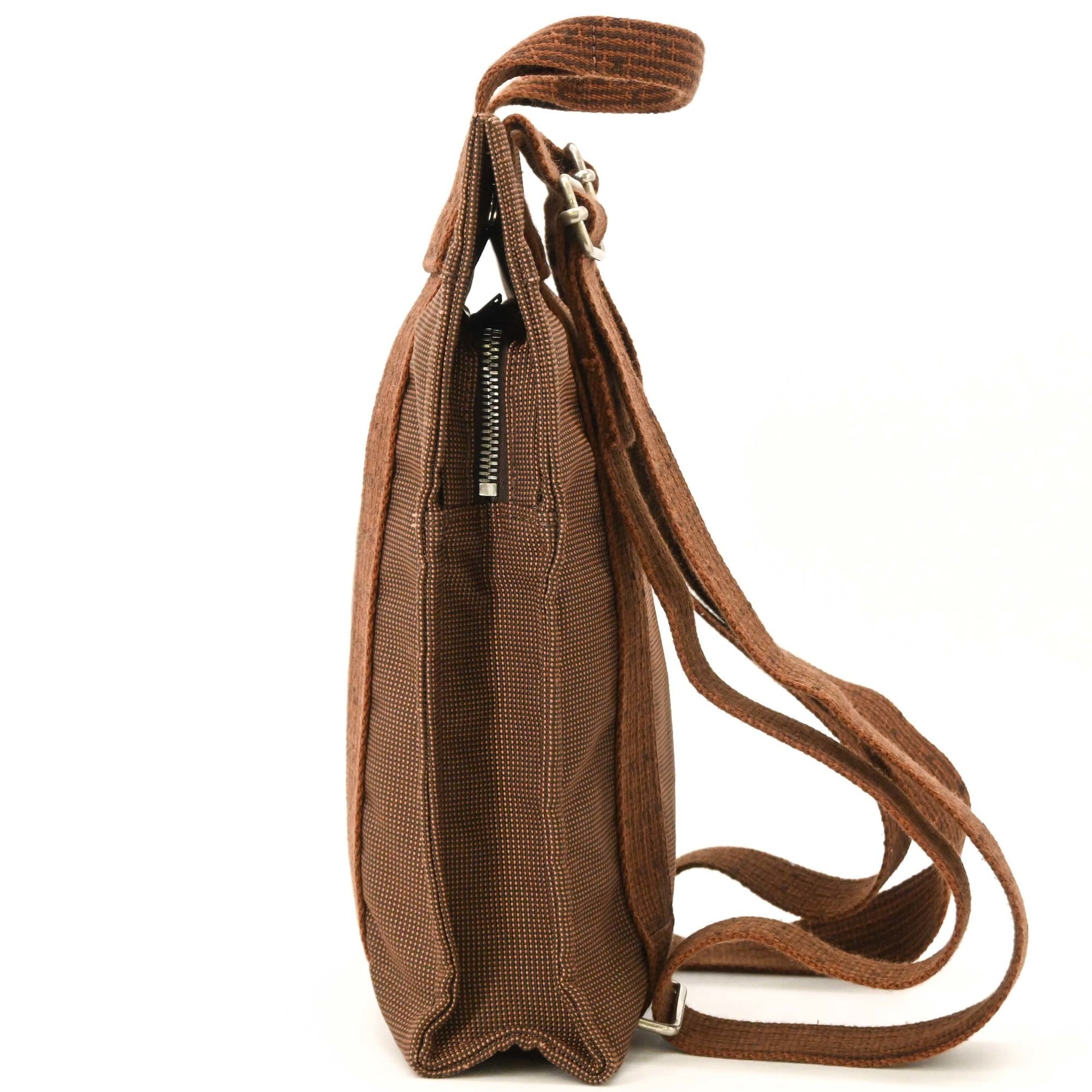 Hermes Her Line Brown Nylon Canvas Backpack (Pre-Owned)
