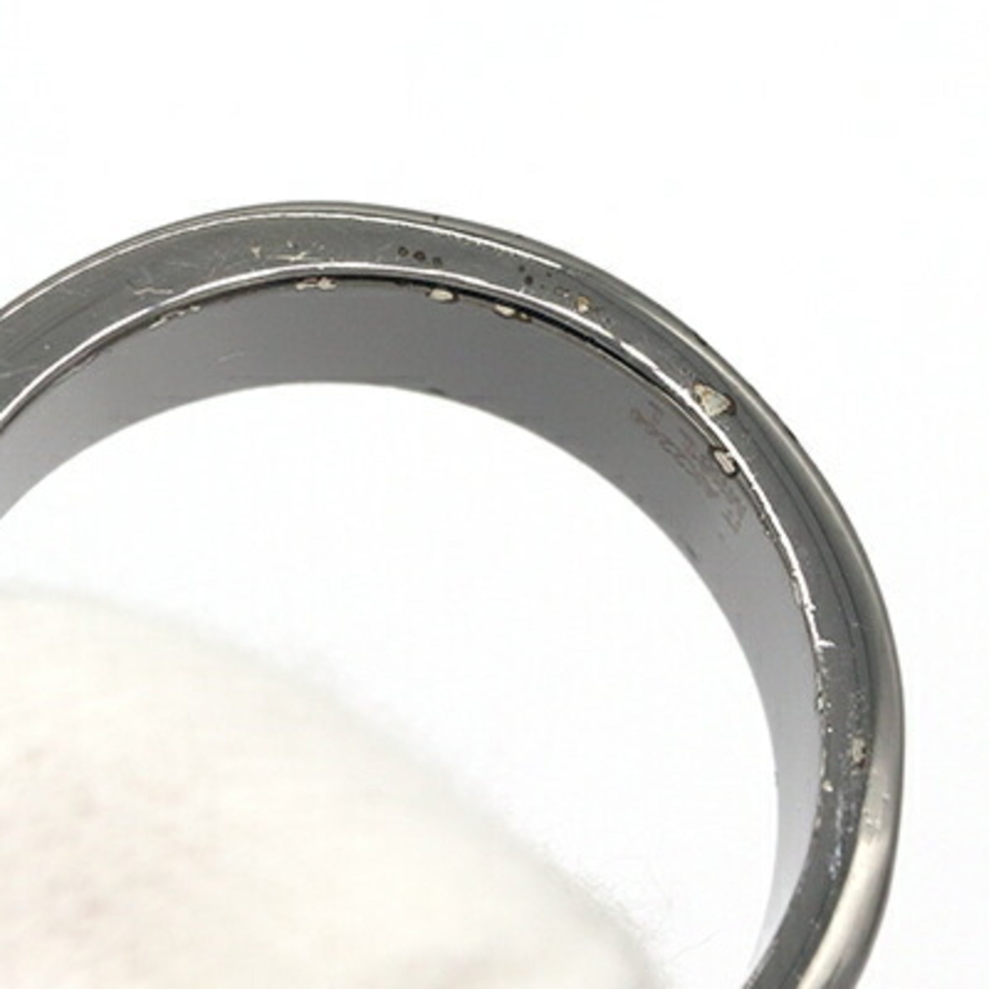 Louis Vuitton Silver Metal Ruthenium Band Ring (Pre-Owned)