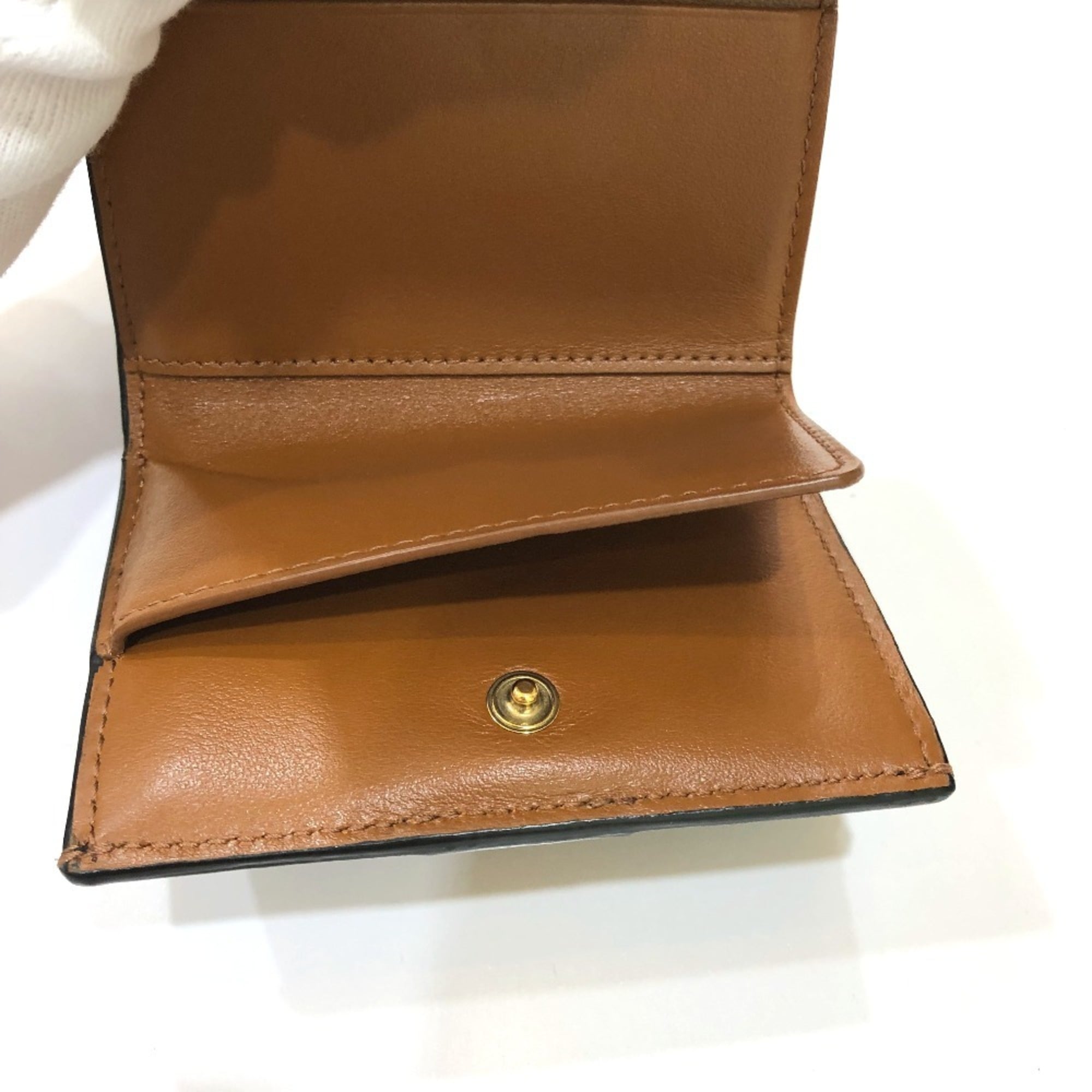 Celine Brown Dark Brown Pvc Leather Wallet (Tri-Fold) (Pre-Owned)