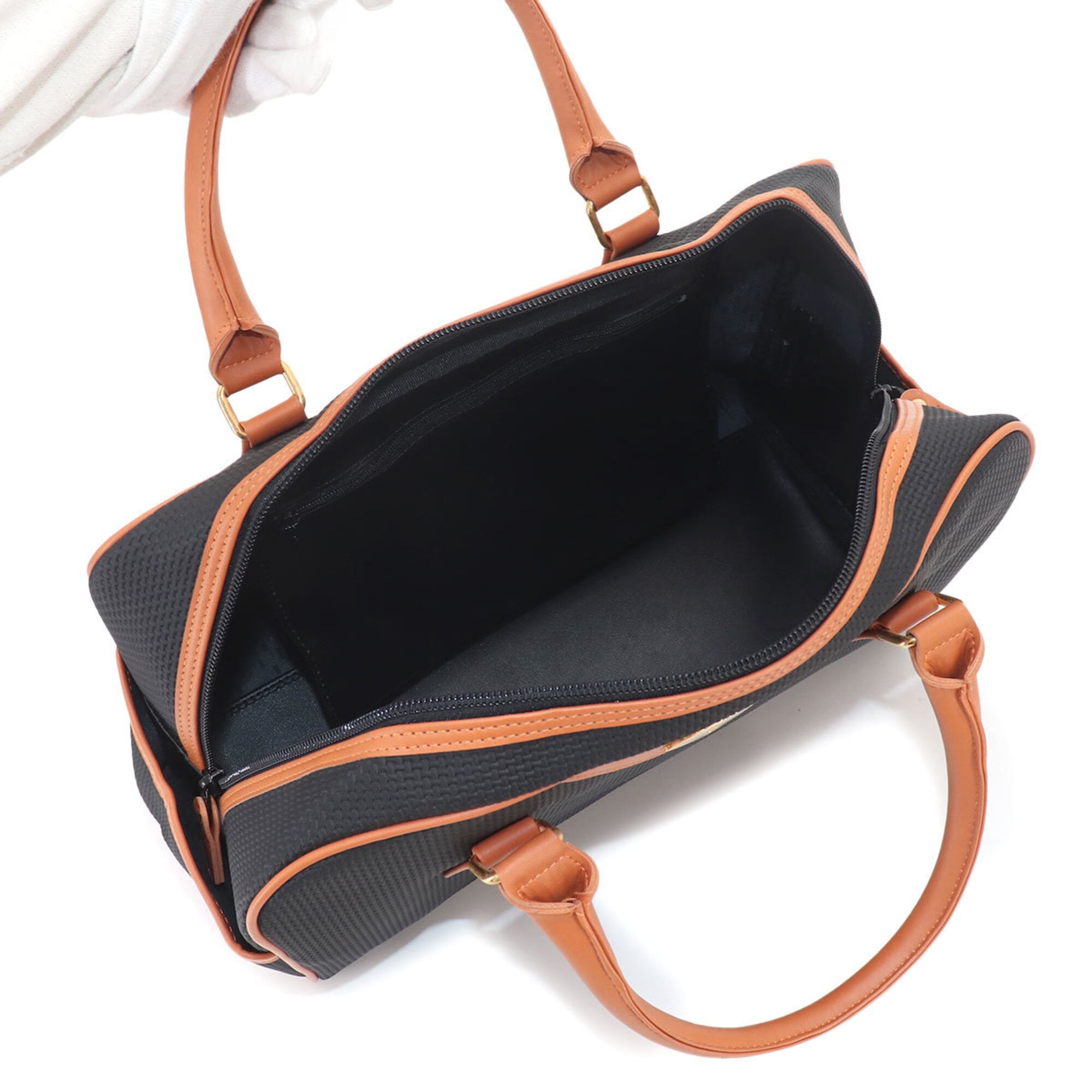 Yves Saint Laurent Black Brown Pvc Leather Handbag (Pre-Owned)