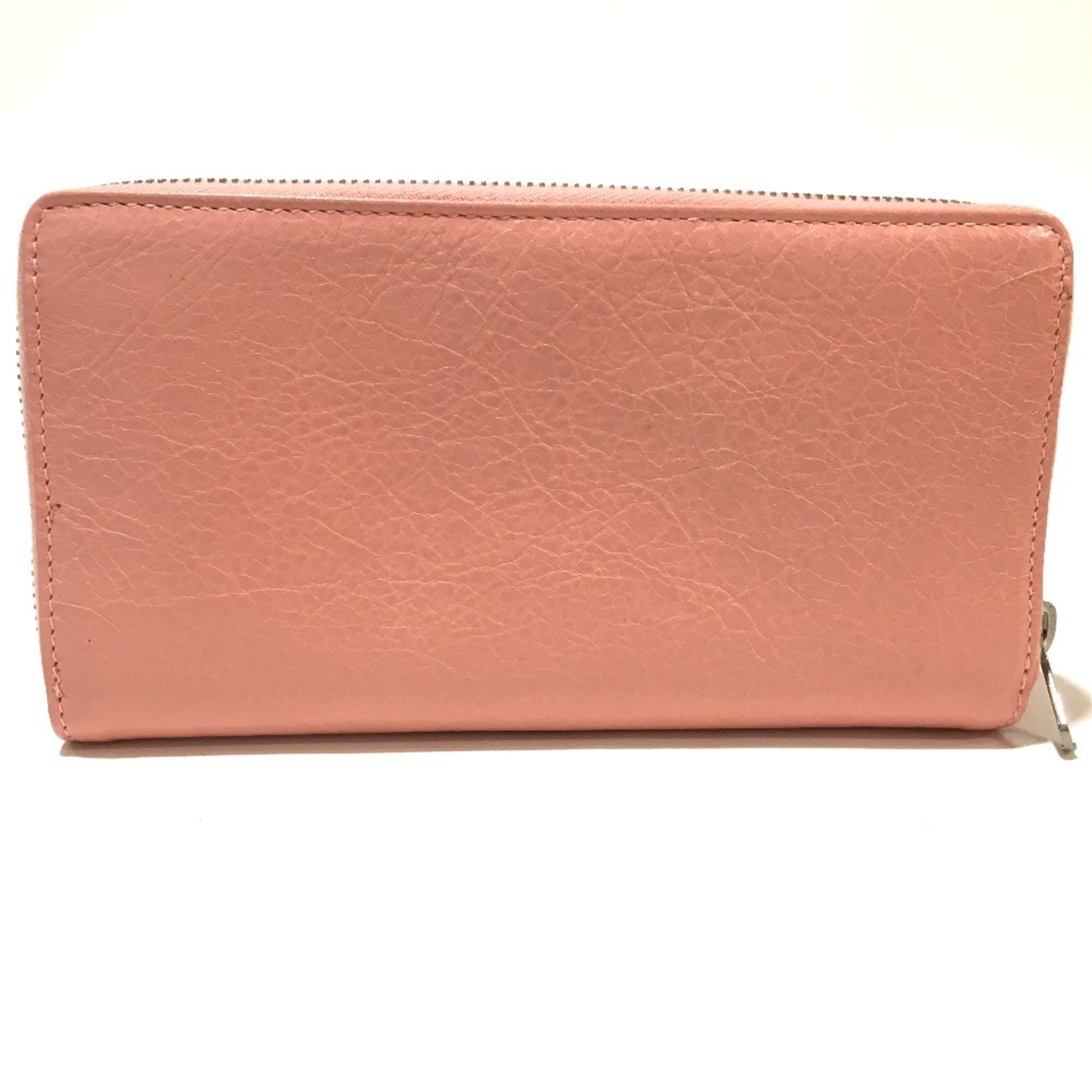 Balenciaga Pink Beige Leather Long Wallet (Bi-Fold) (Pre-Owned)