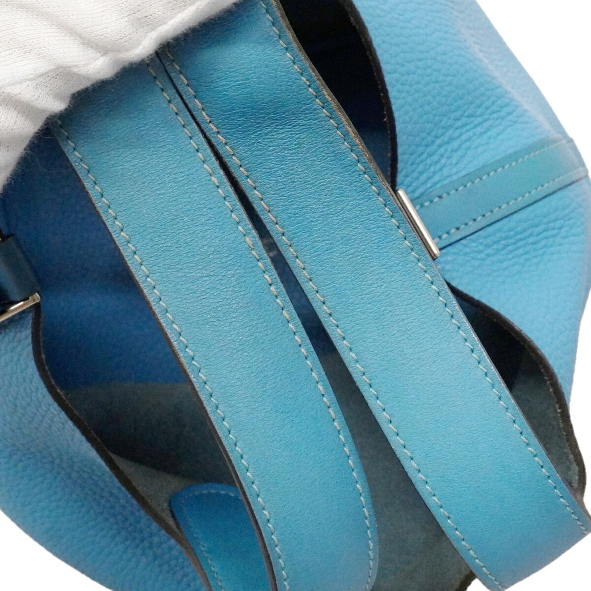 Hermes Blue Paradise Taurillon Clemence Leather Swift Leather Handbag (Pre-Owned)