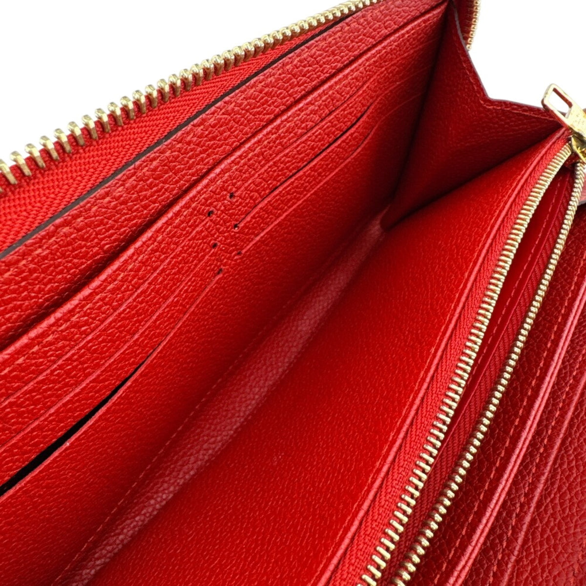 Louis Vuitton Empreinte Red Color Monogram Empreinte Leather Long Wallet (Bi-Fold) (Pre-Owned)