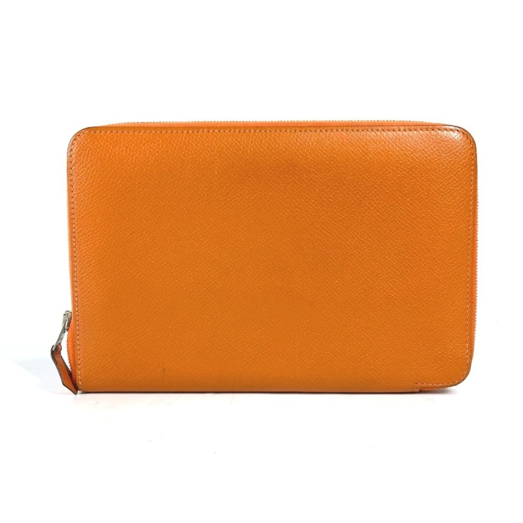 Hermes Orange Leather Long Wallet (Bi-Fold) (Pre-Owned)
