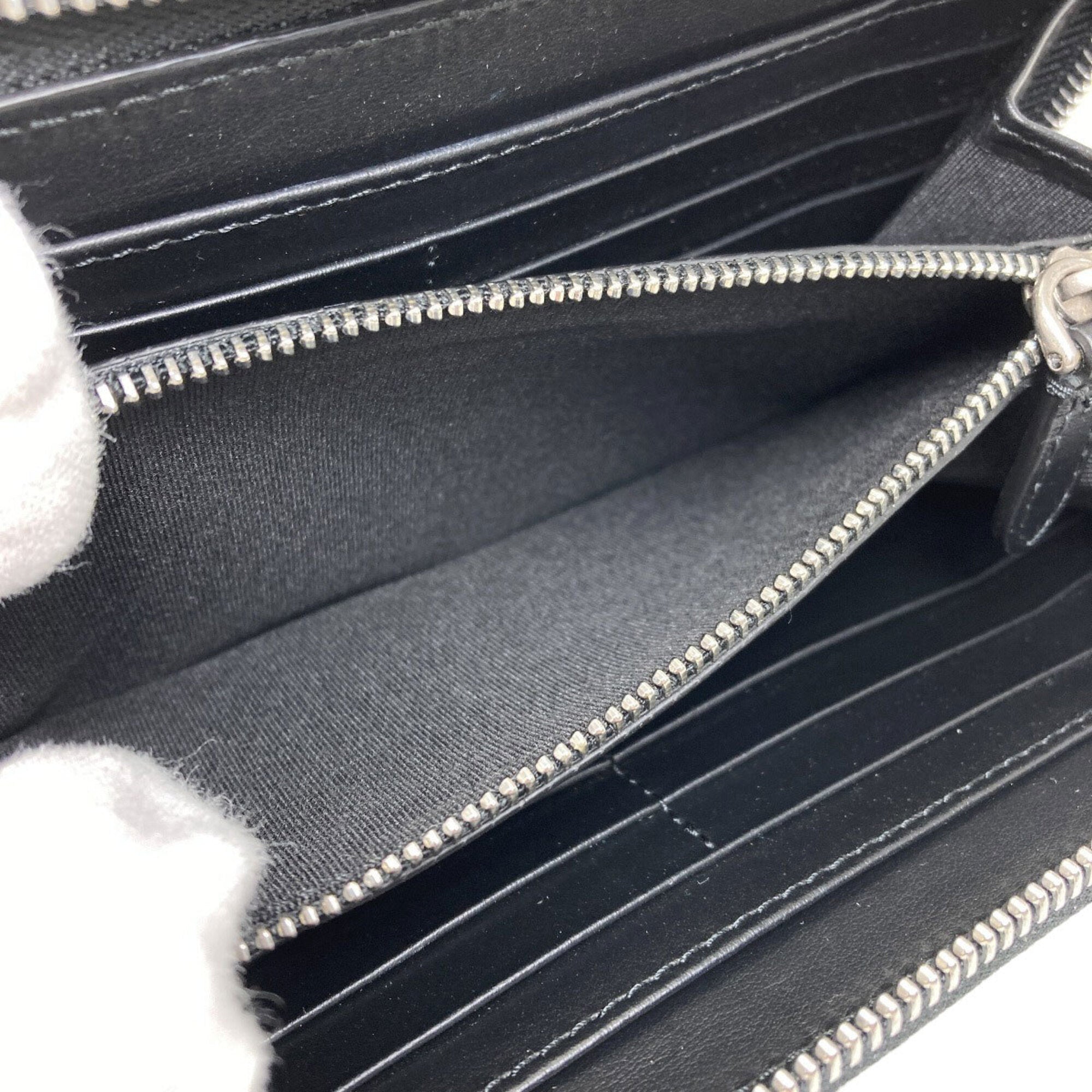 Burberry Navy Leather Long Wallet (Bi-Fold) (Pre-Owned)