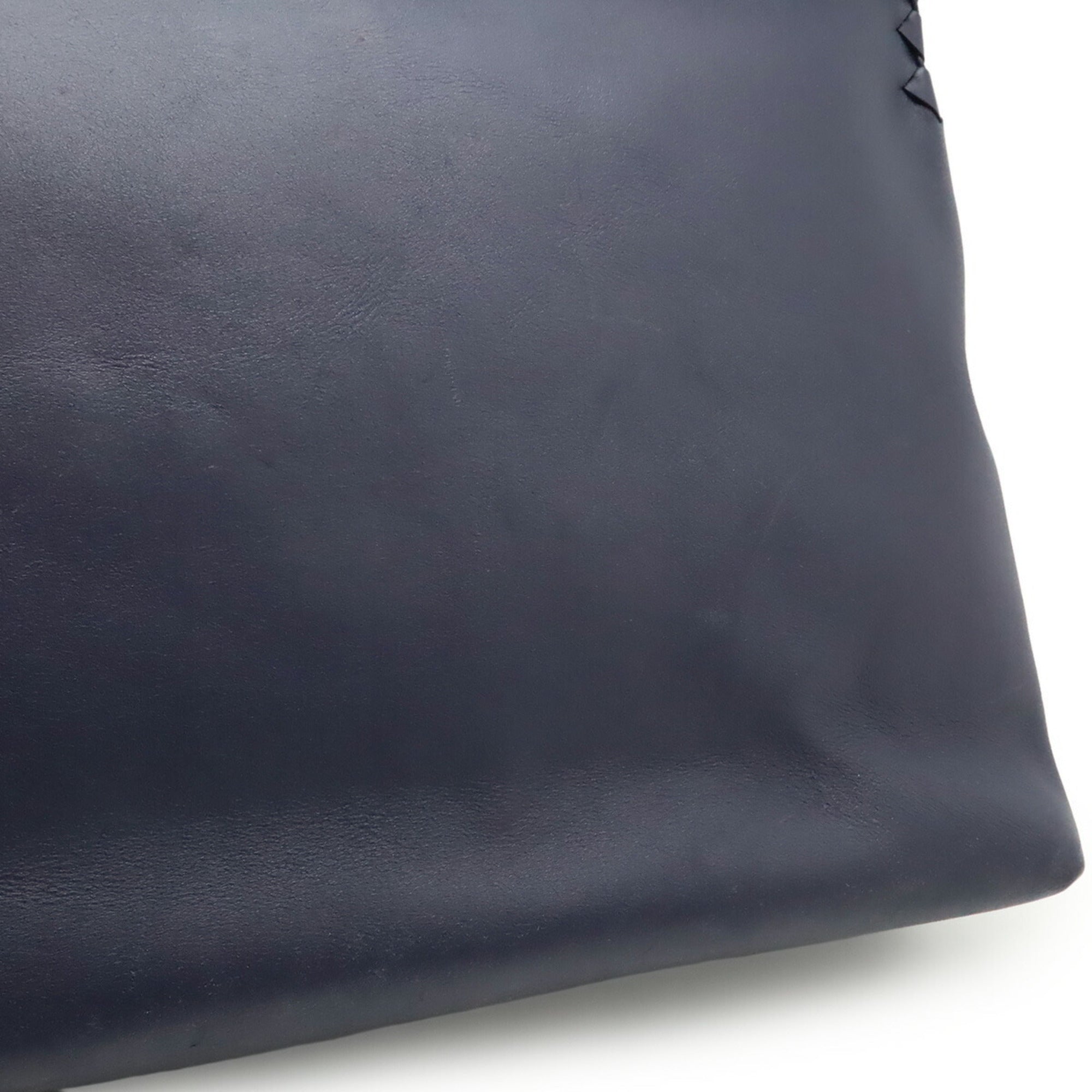 Bottega Veneta Dark Purple Intrecciato Handbag Shoulder Bag (Pre-Owned)