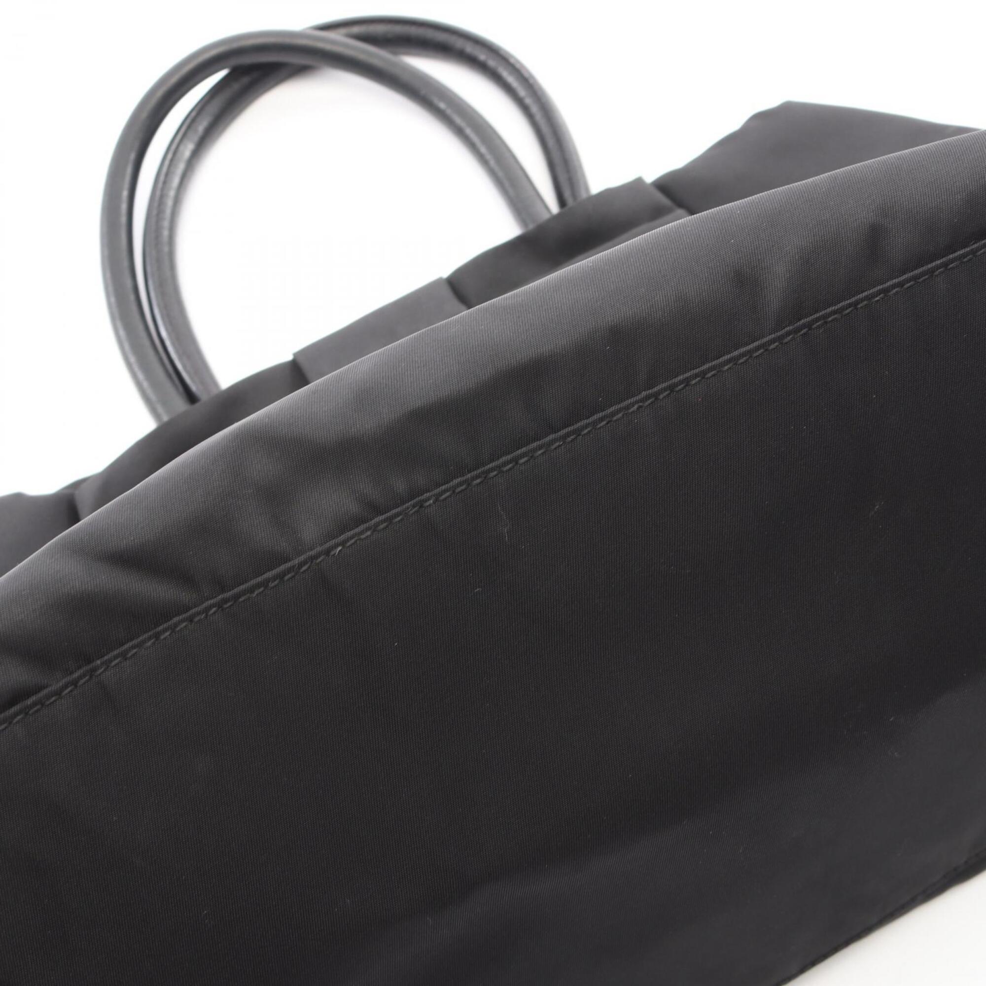 Prada Black Nylon Leather Handbag (Pre-Owned)