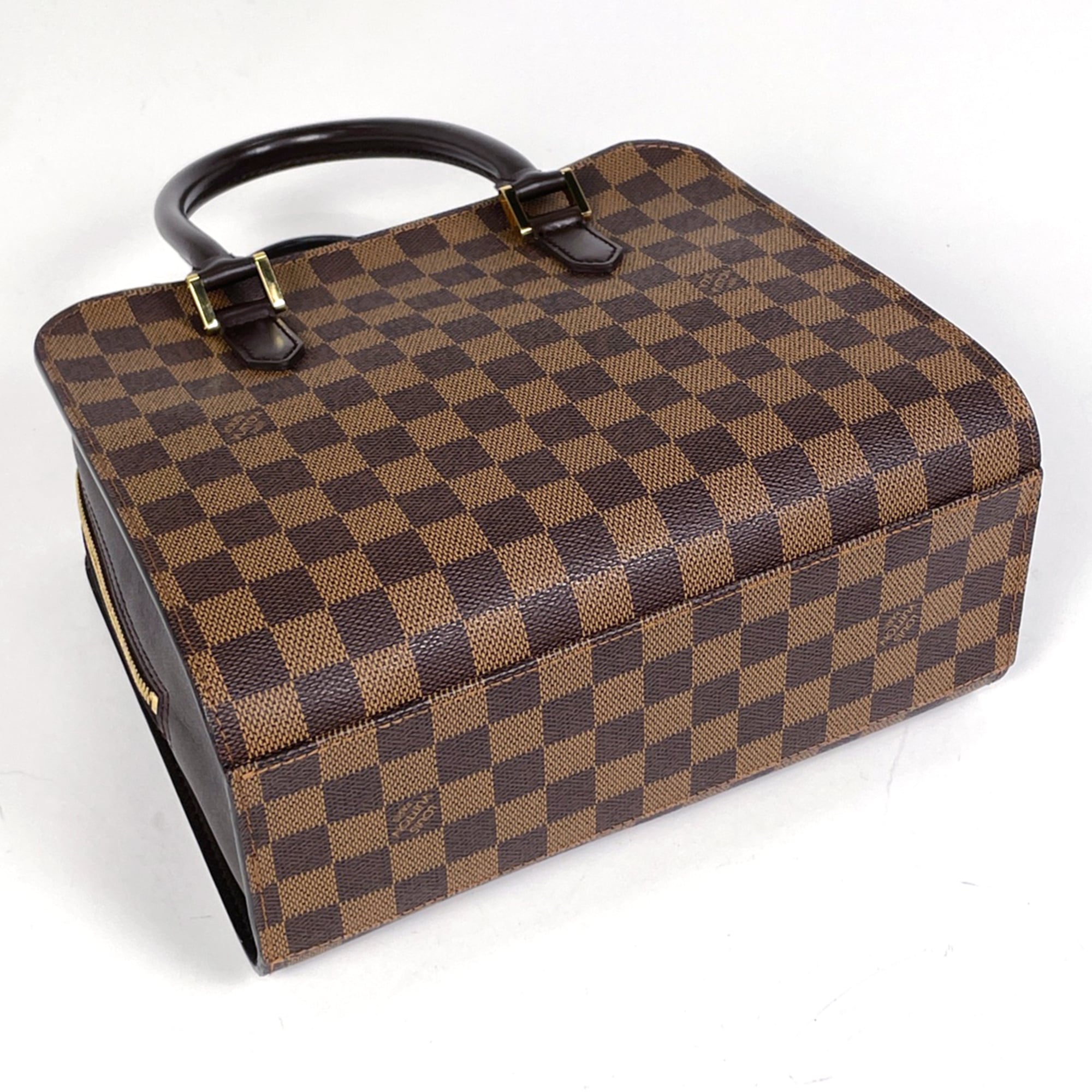 Louis Vuitton Damier Brown Damier Canvas Leather Handbag (Pre-Owned)