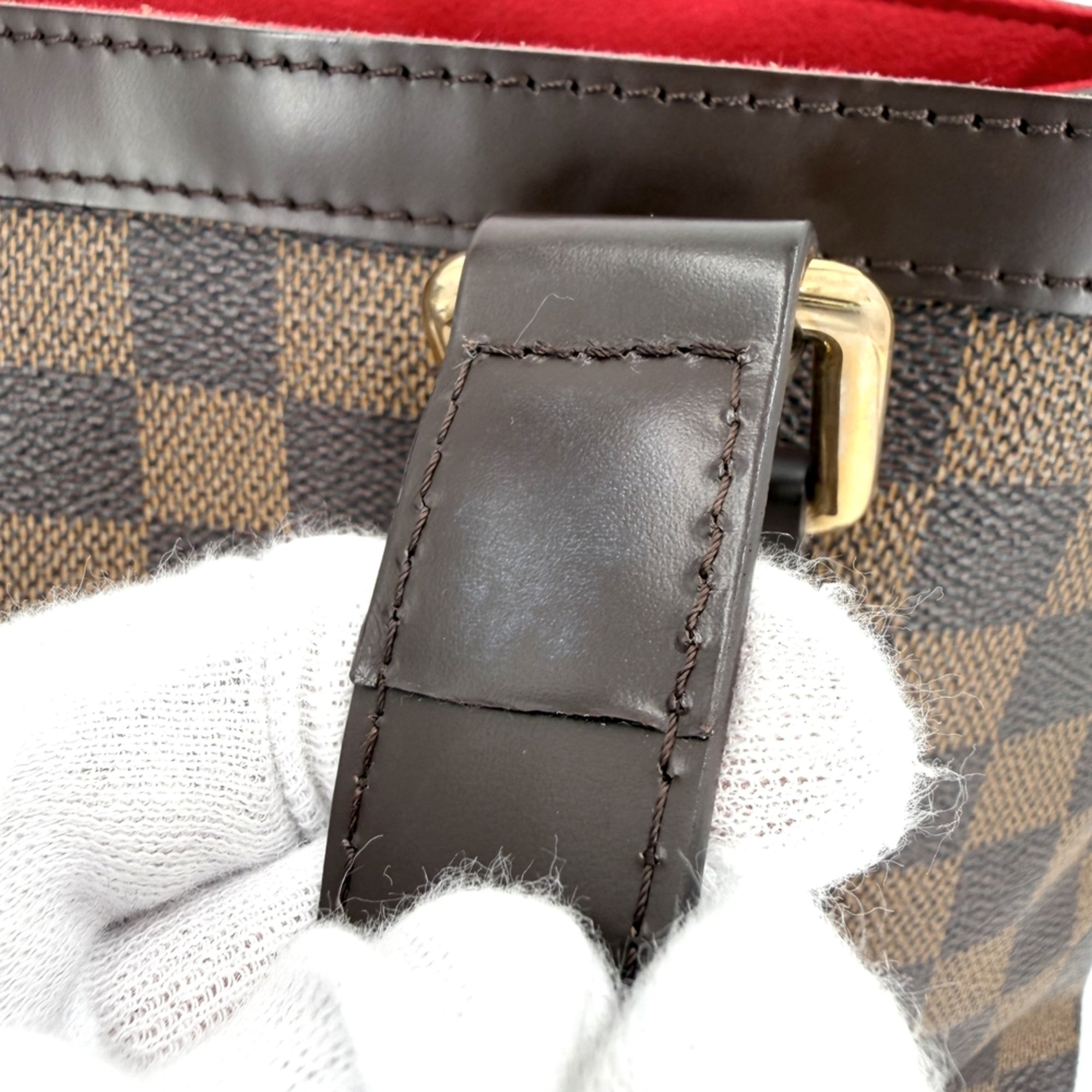 Louis Vuitton Brown White Damier Canvas Handbag Tote Bag (Pre-Owned)