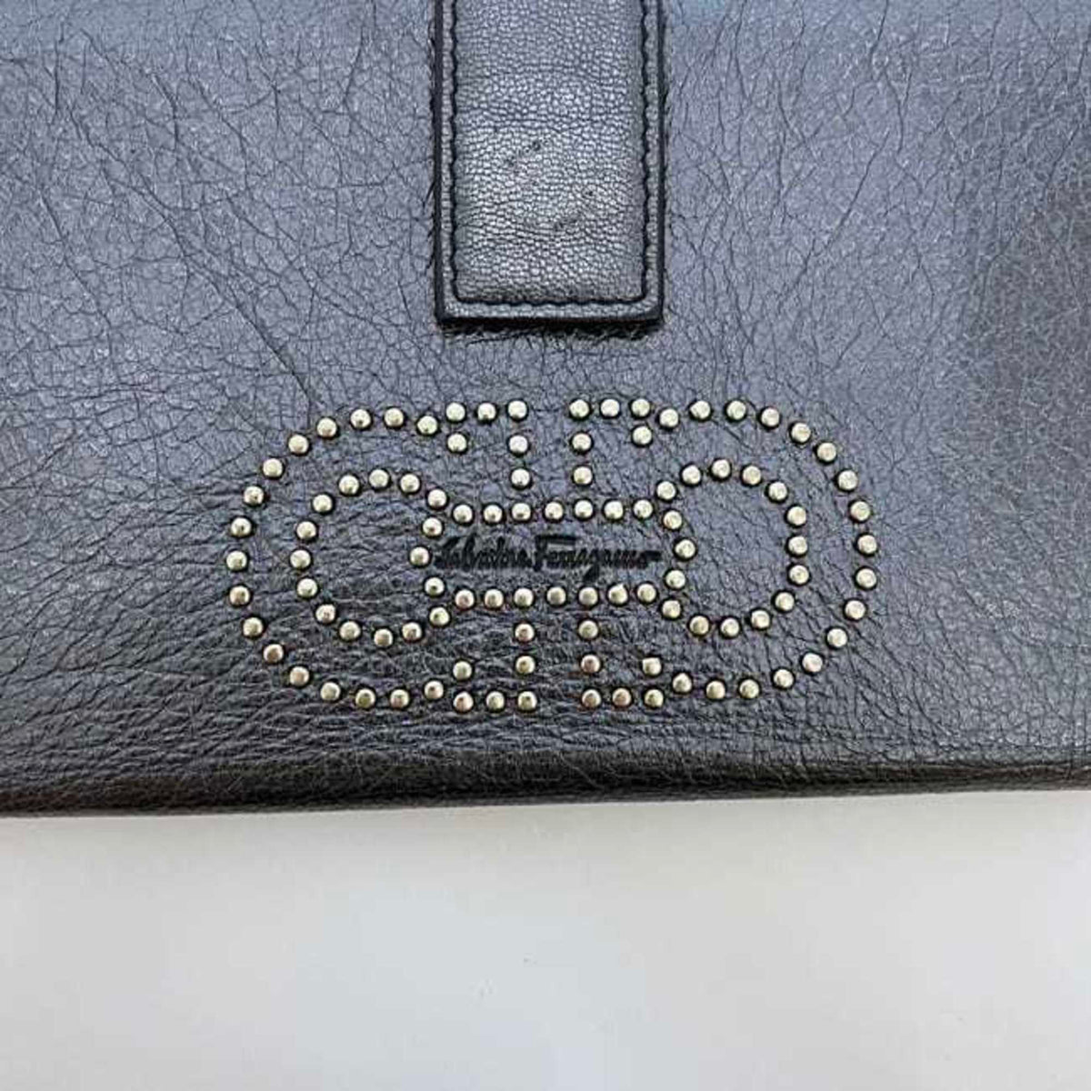 Salvatore Ferragamo Vara Silver Leather Long Wallet (Bi-Fold) (Pre-Owned)
