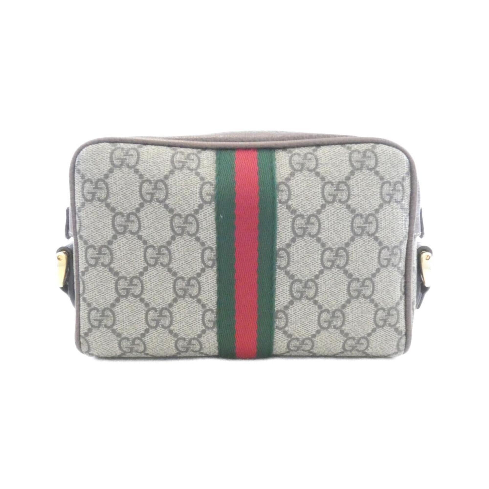 Gucci Ophidia Beige Brown Gg Supreme Leather Shoulder Bag (Pre-Owned)