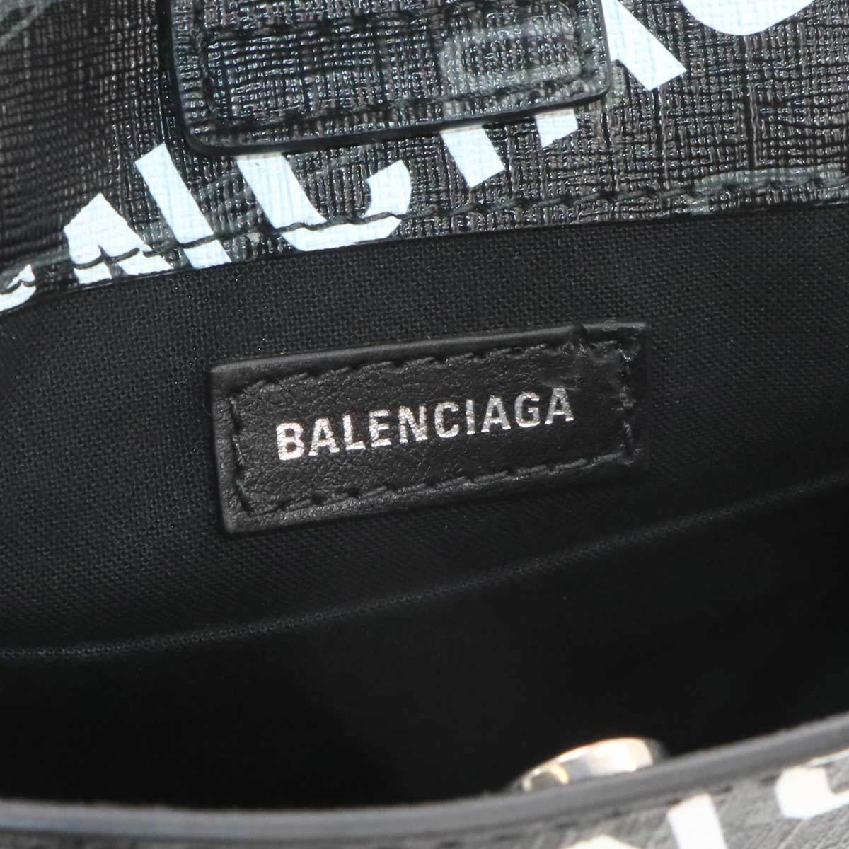 Balenciaga Black White Pvc Leather Handbag Shoulder Bag (Pre-Owned)