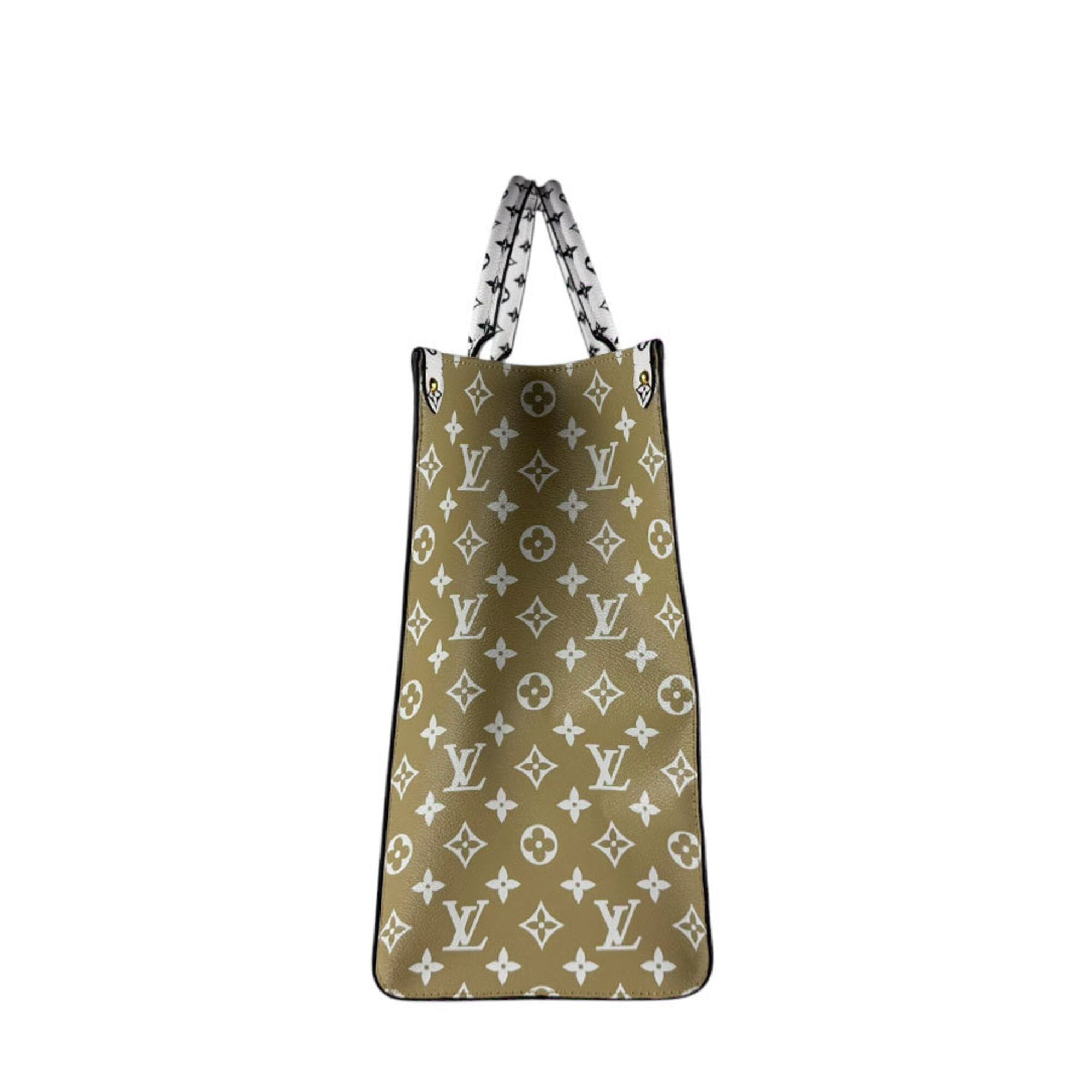 Louis Vuitton Beige Khaki White Pvc Handbag Shoulder Bag (Pre-Owned)
