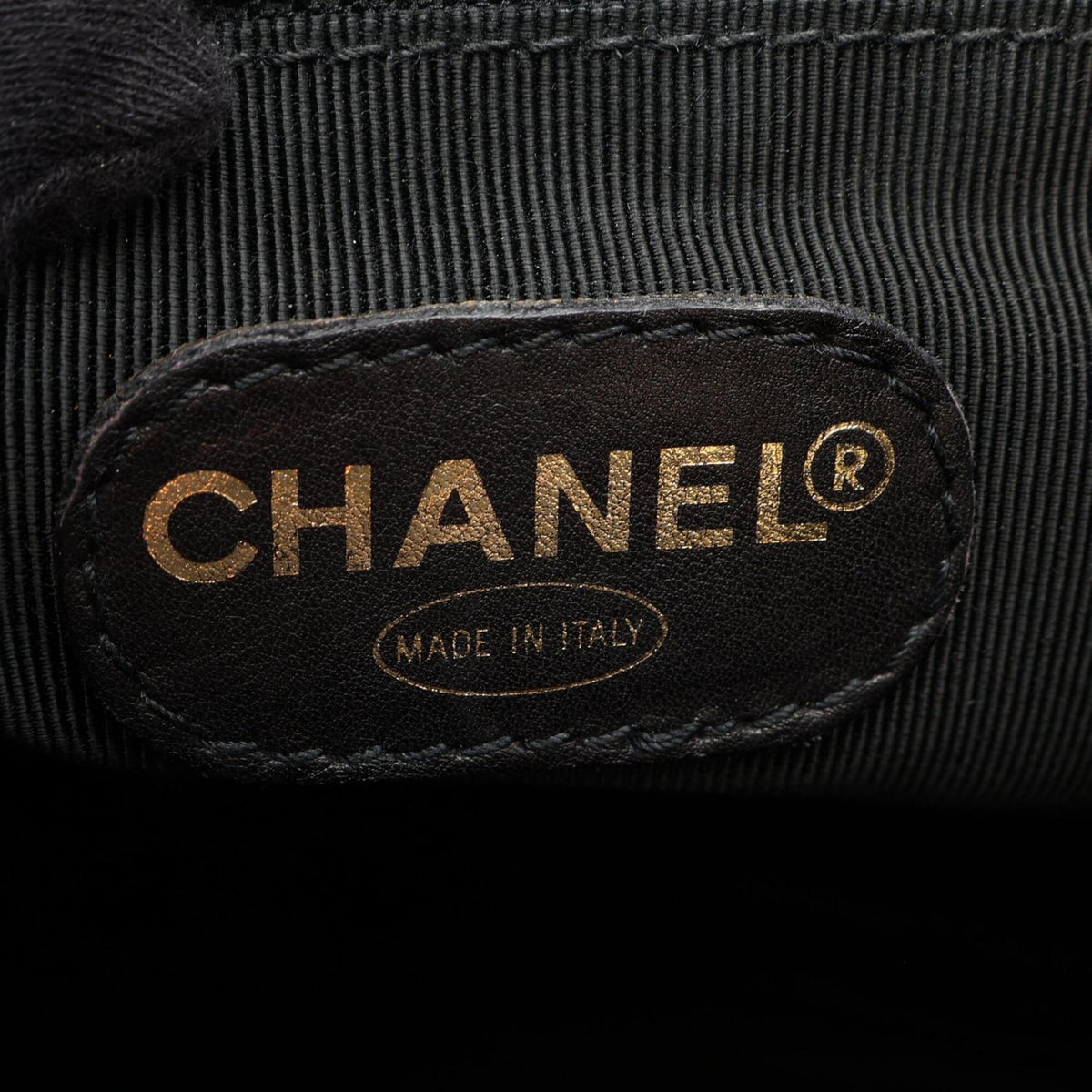 Chanel Black Grained Calfskin Backpack Handbag (Pre-Owned)