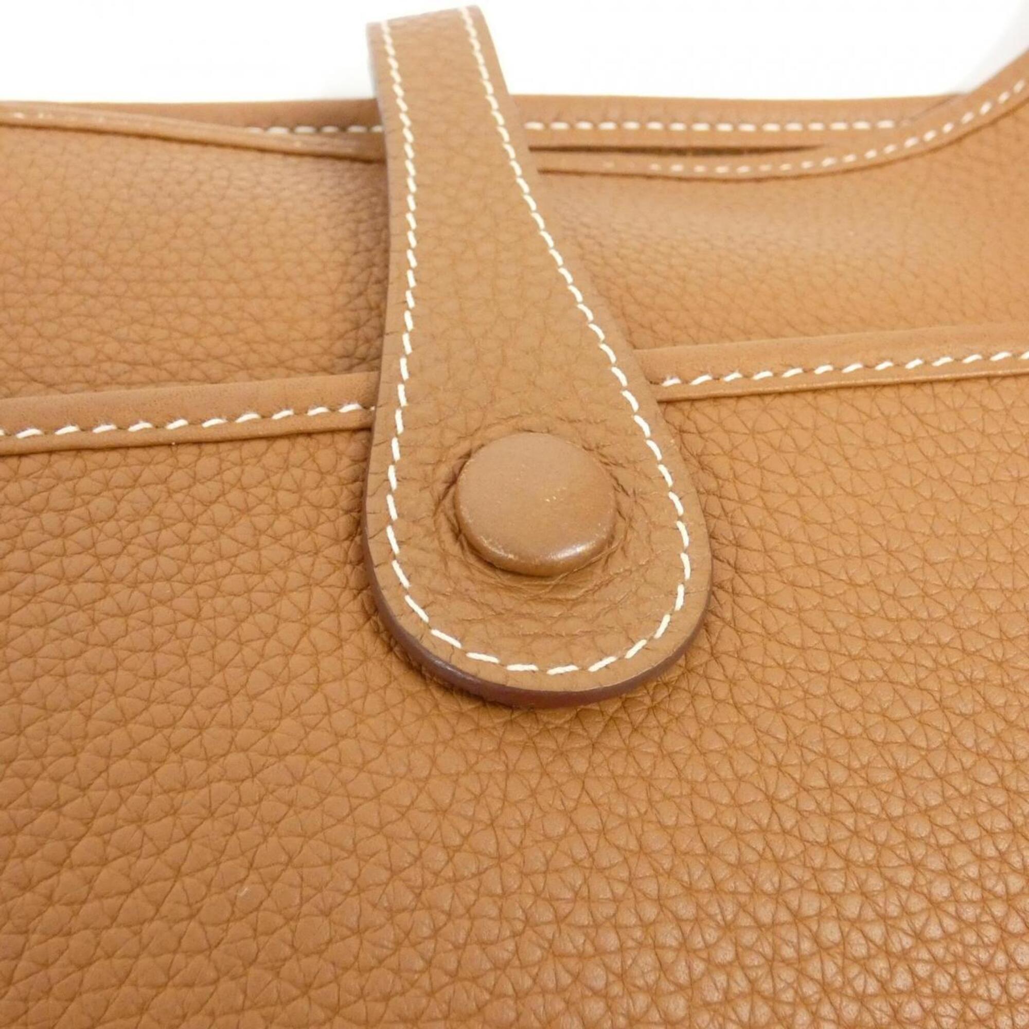 Hermes Gold Taurillon Clemence Leather Shoulder Bag (Pre-Owned)