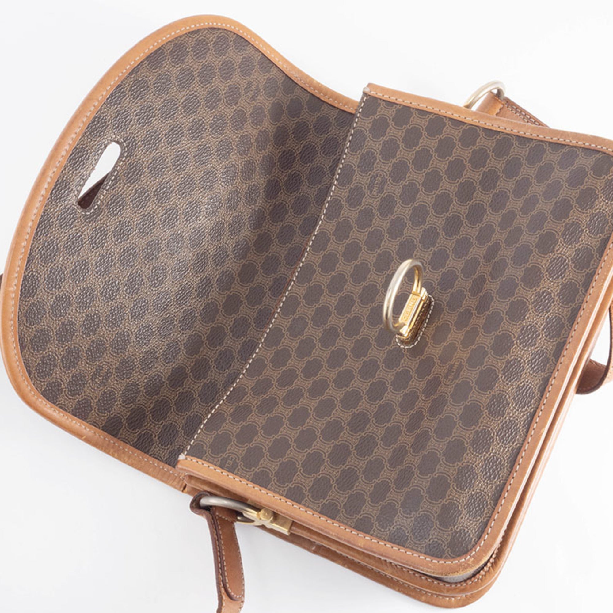 Celine Macadam Brown Pvc Leather Shoulder Bag (Pre-Owned)
