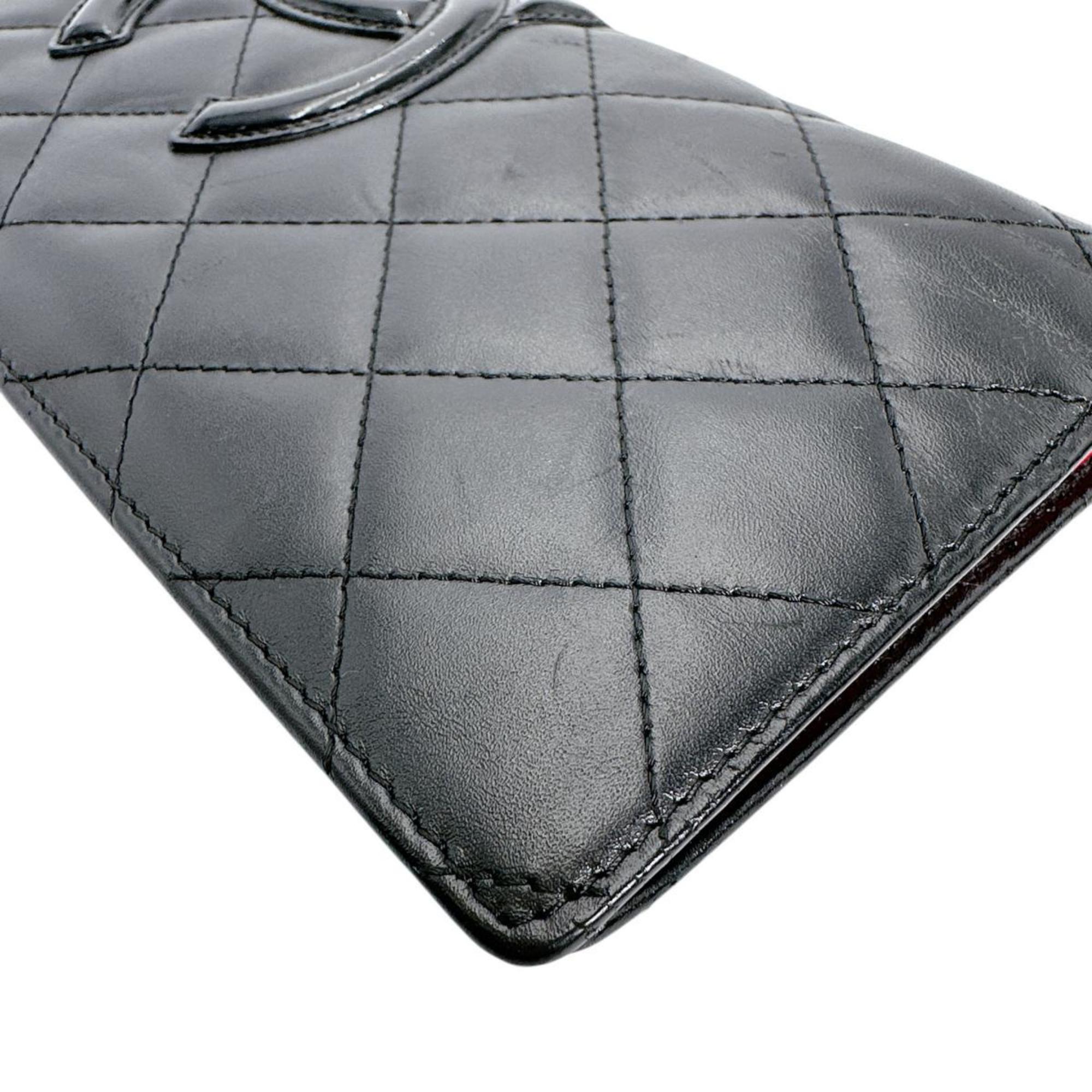 Chanel Black Leather Long Wallet (Bi-Fold) (Pre-Owned)