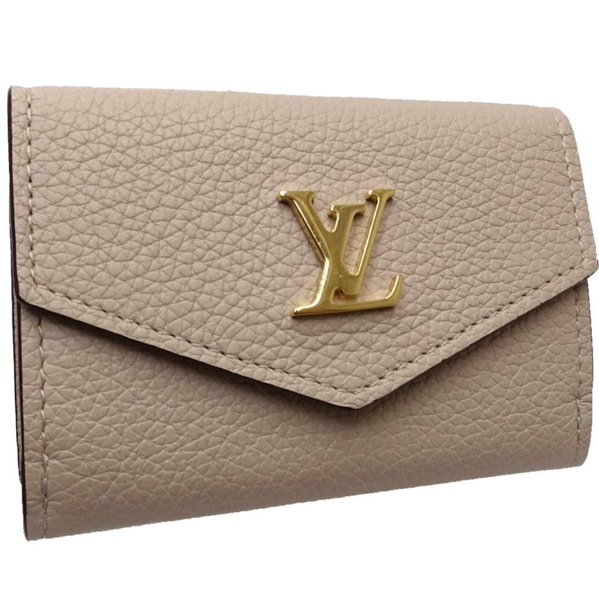 Louis Vuitton Grayish Leather Wallet (Tri-Fold) (Pre-Owned)