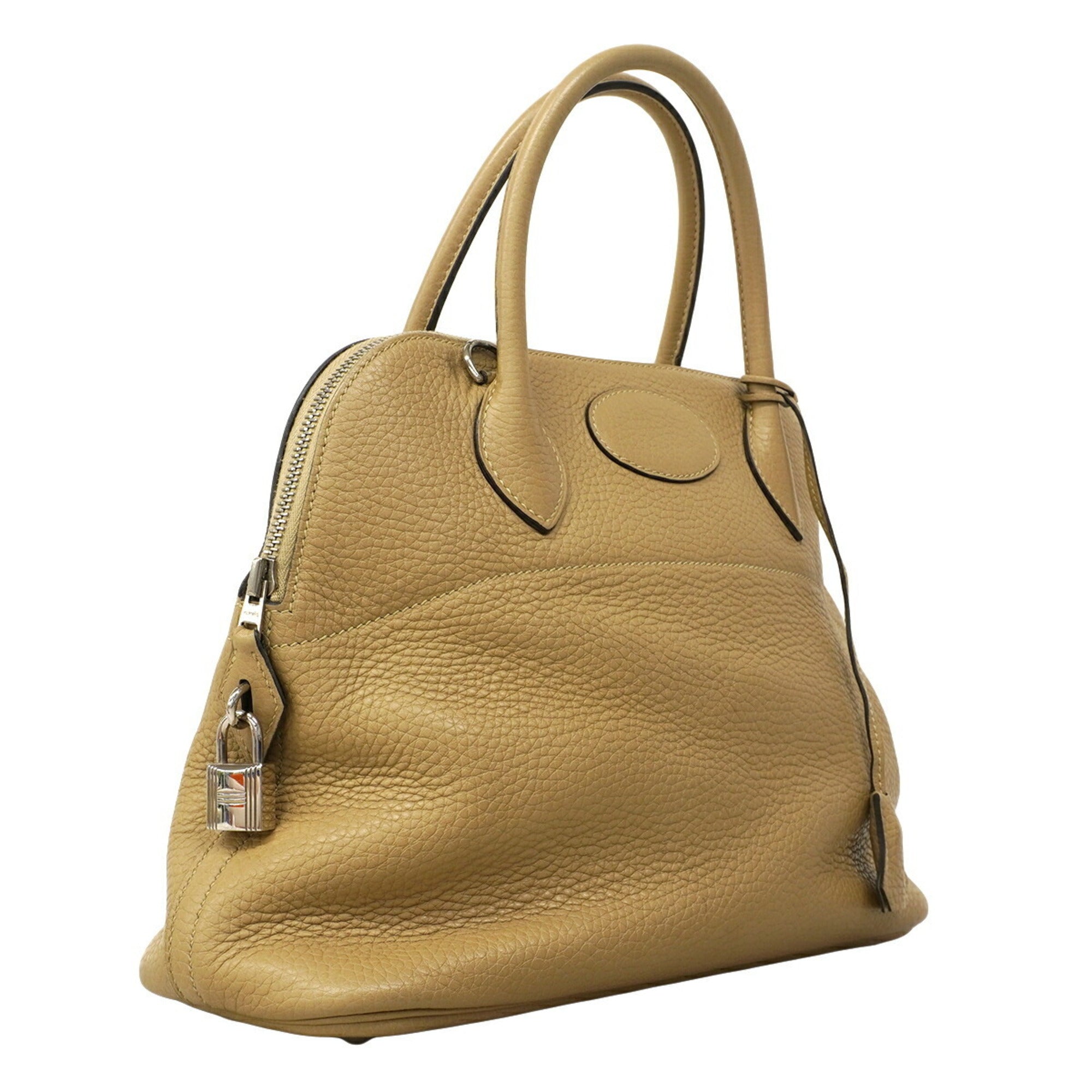 Hermes Beige Taurillon Clemence Leather Handbag (Pre-Owned)