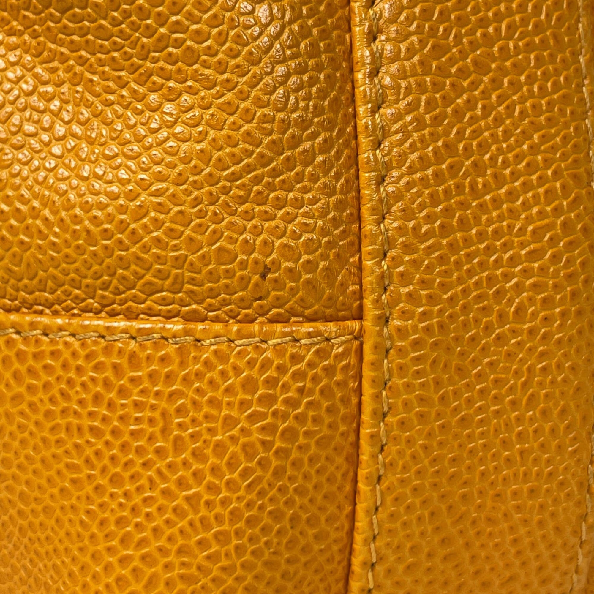 Chanel Yellow Grained Calfskin Shoulder Bag (Pre-Owned)