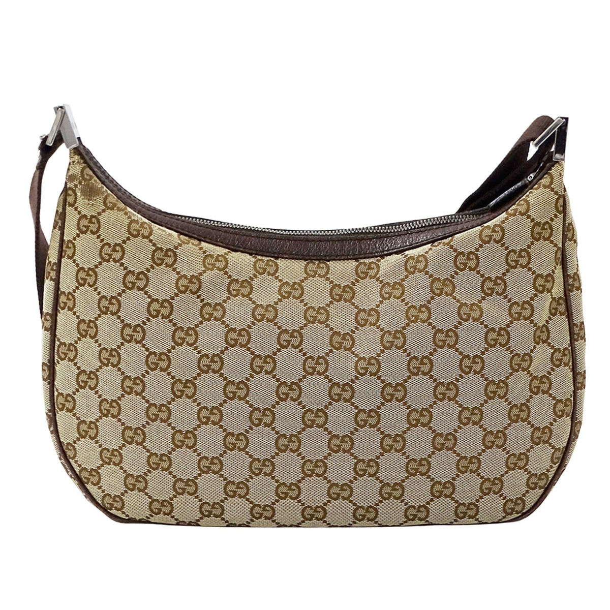 Gucci Beige Brown Gg Canvas Handbag Shoulder Bag (Pre-Owned)