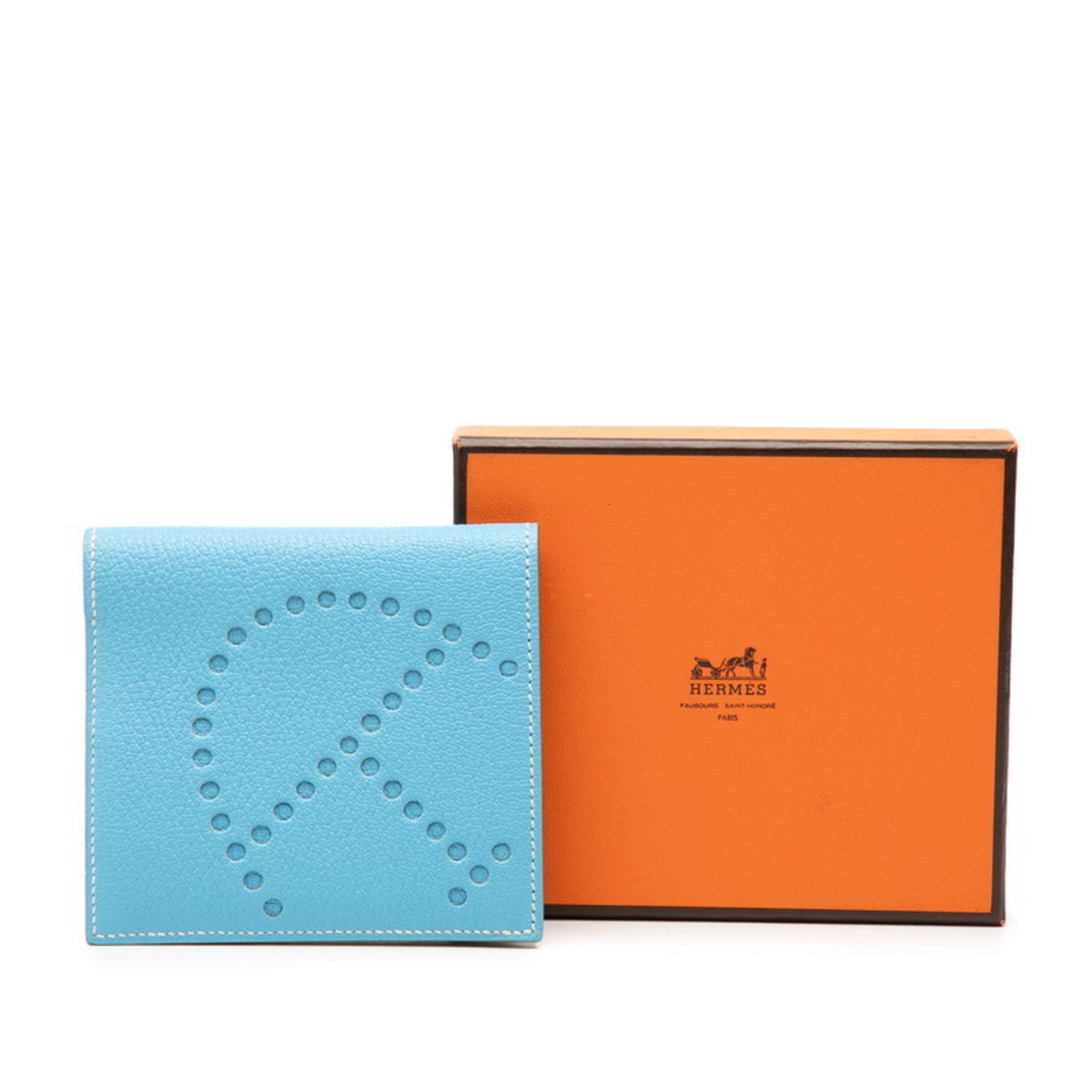 Hermes Blue Celeste Chevre Myzore Leather Wallet (Bi-Fold) (Pre-Owned)