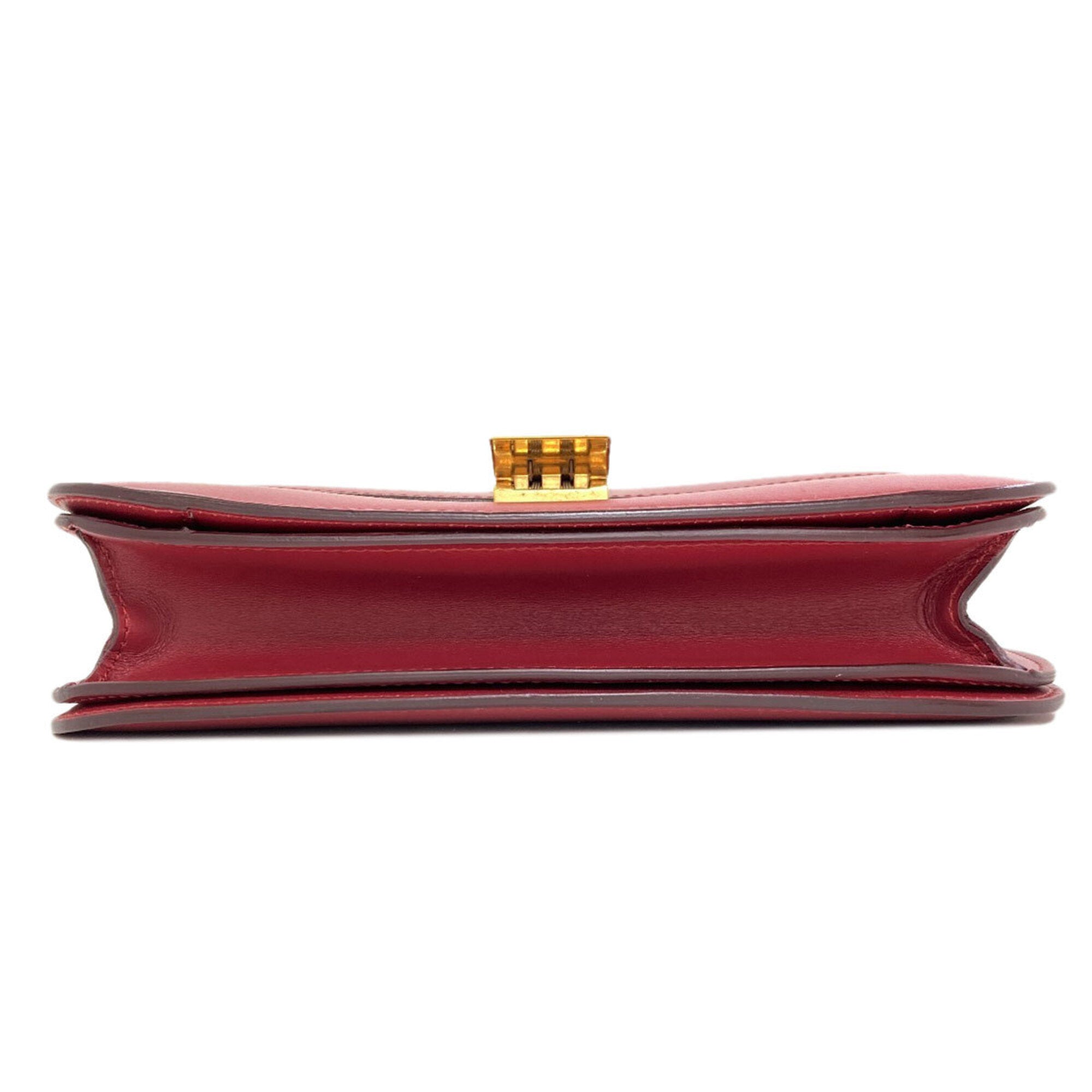 Celine Red Color Leather Shoulder Bag (Pre-Owned)