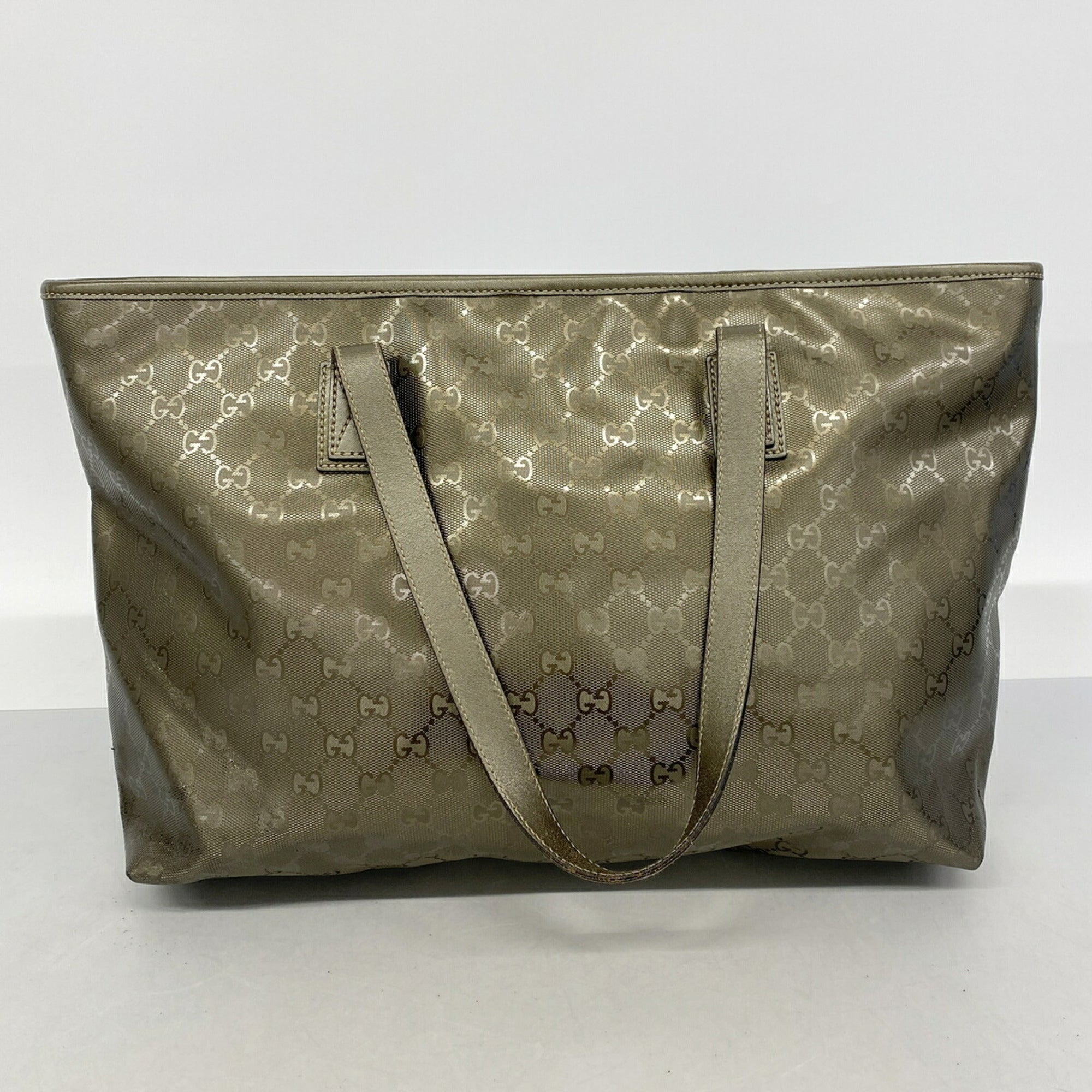 Gucci Khaki Pvc Tote Bag (Pre-Owned)