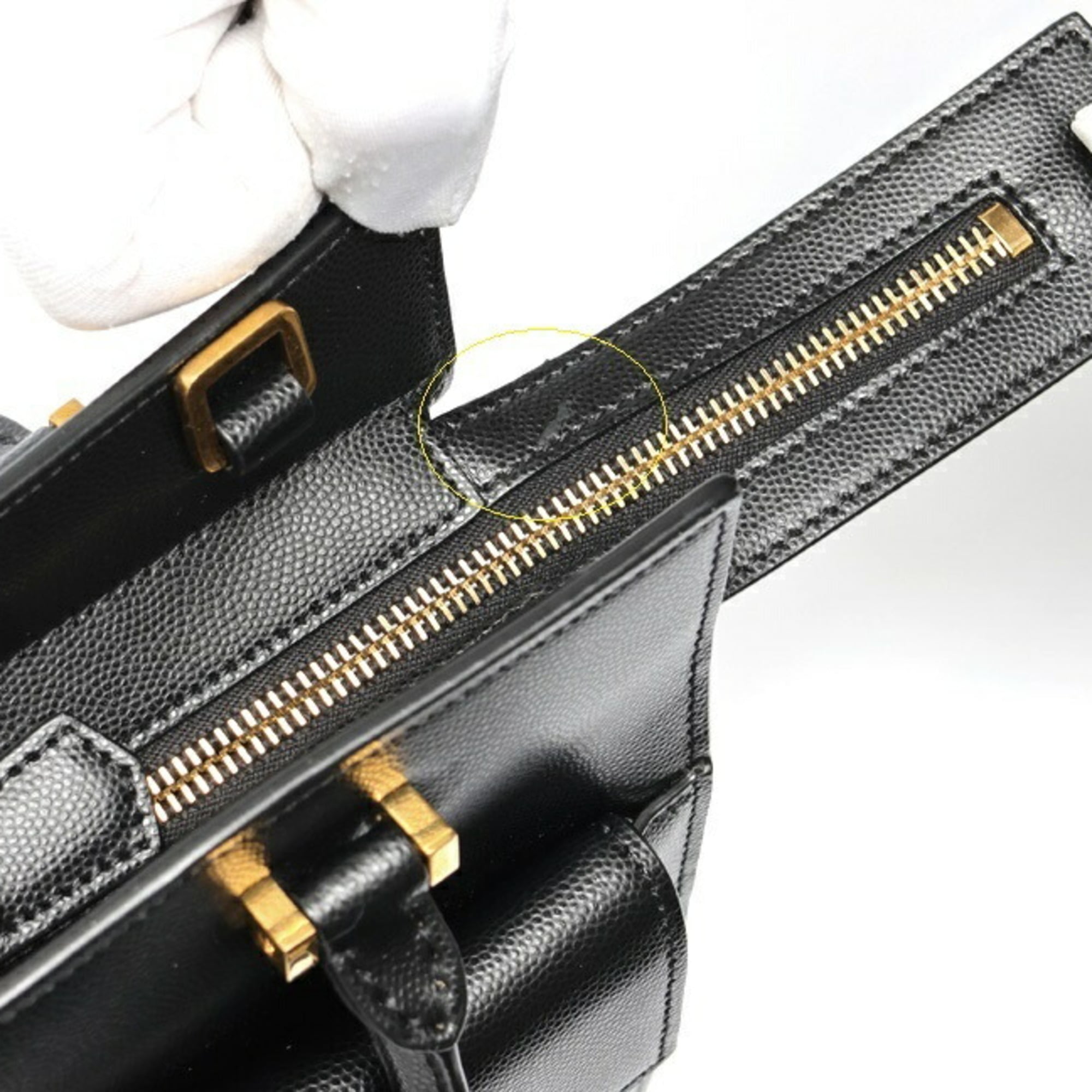 Saint Laurent Black Leather Handbag (Pre-Owned)