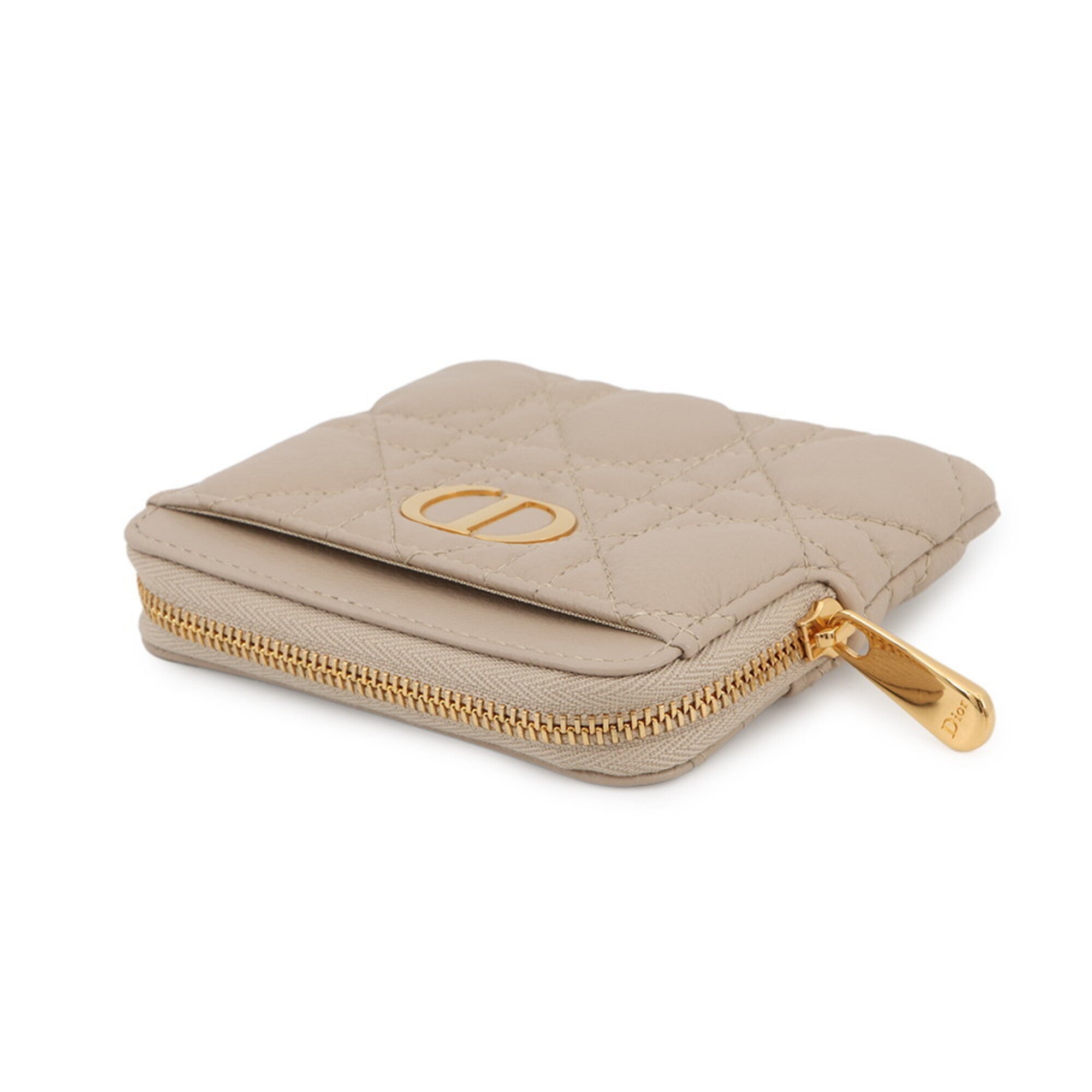 Christian Dior Beige Leather Coin Purse/Coin Case (Pre-Owned)