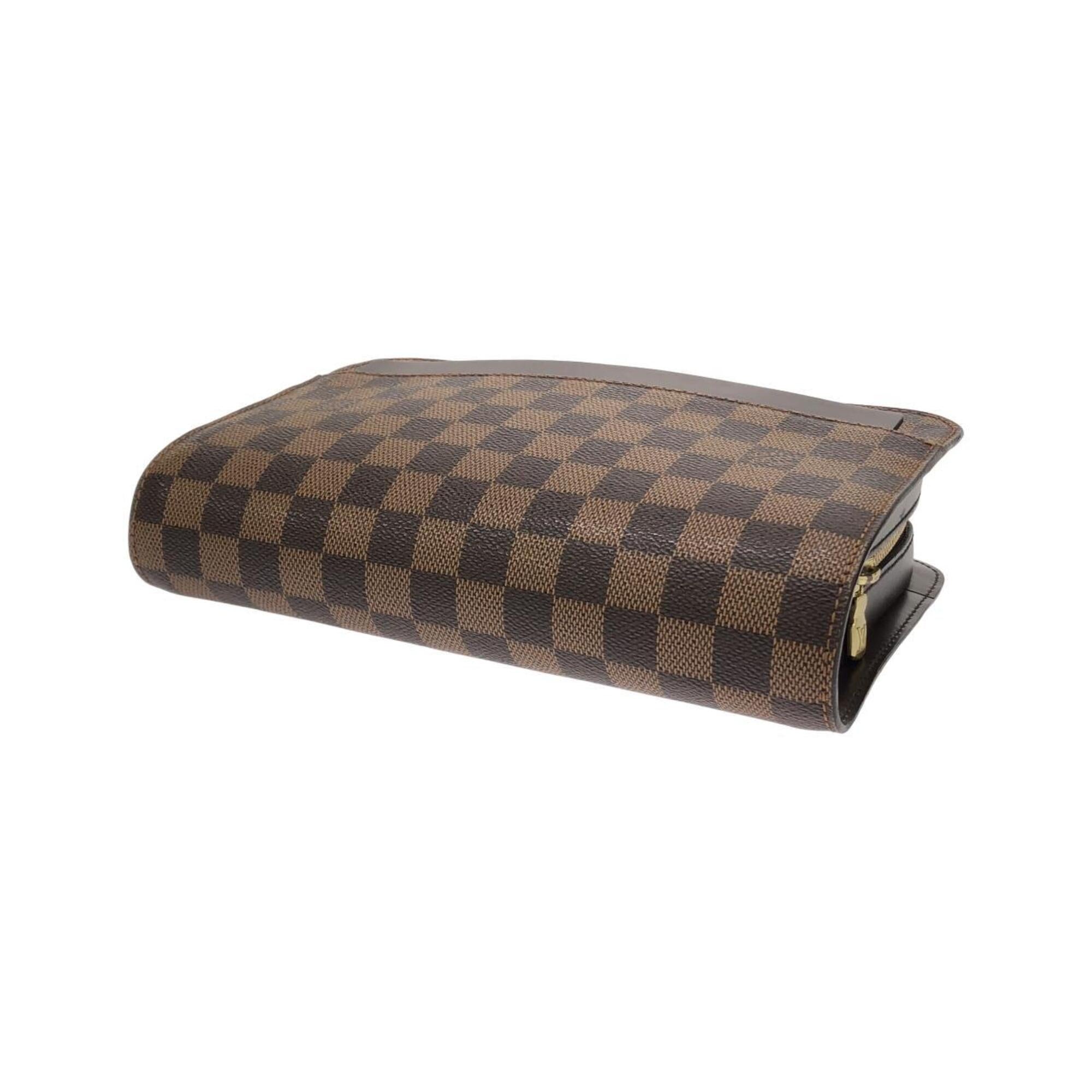 Louis Vuitton Ebene Coated Canvas Clutch Bag (Pre-Owned)
