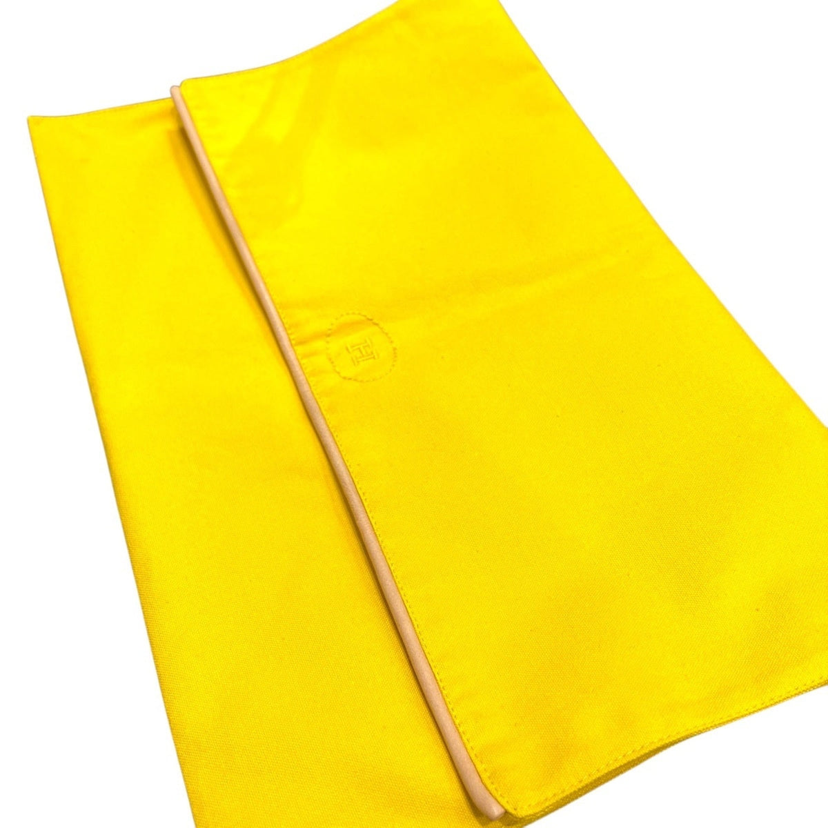 Hermes Yellow Cotton Canvas Clutch Bag Handbag Pouch (Pre-Owned)