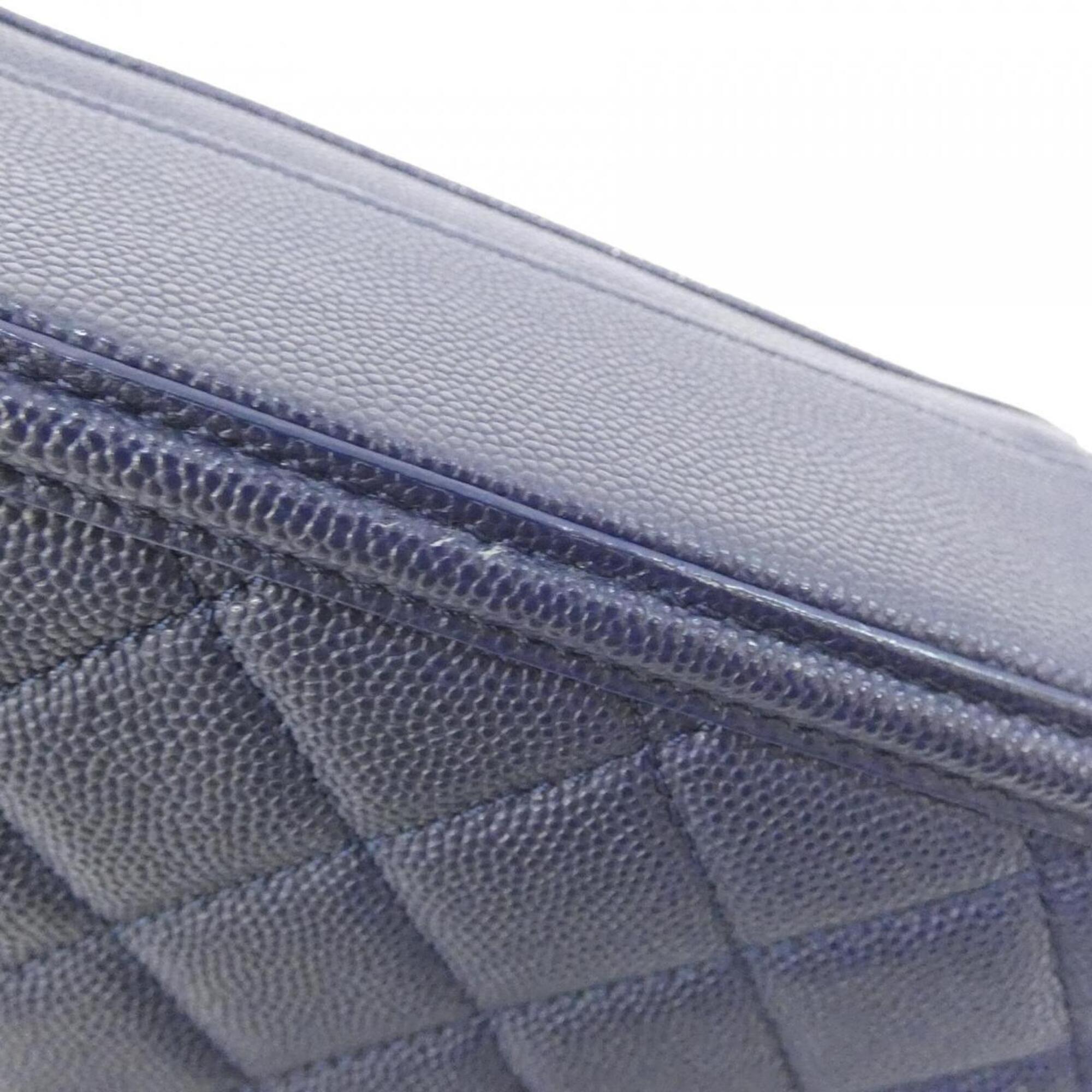 Chanel Navy Grained Calfskin Shoulder Bag (Pre-Owned)