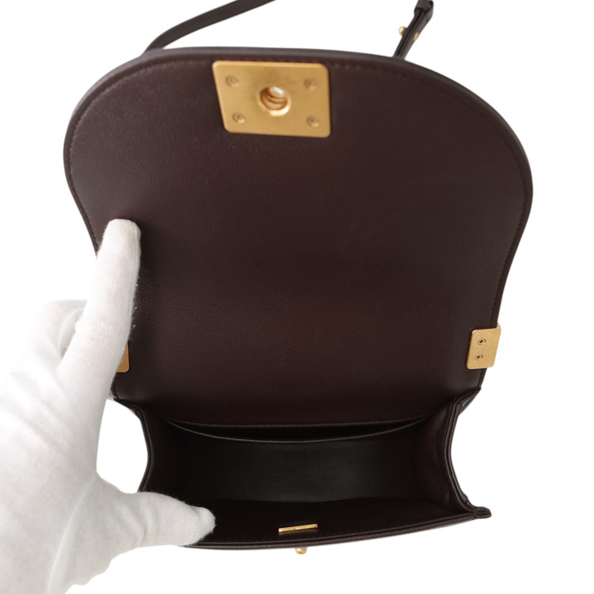 Chanel Brown Grained Calfskin Shoulder Bag (Pre-Owned)
