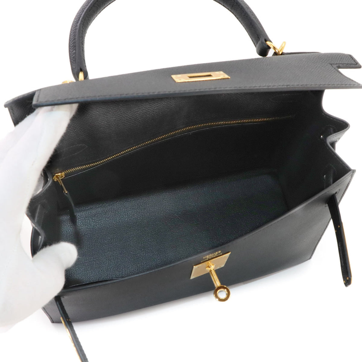 Hermes Black Epsom Leather Handbag (Pre-Owned)