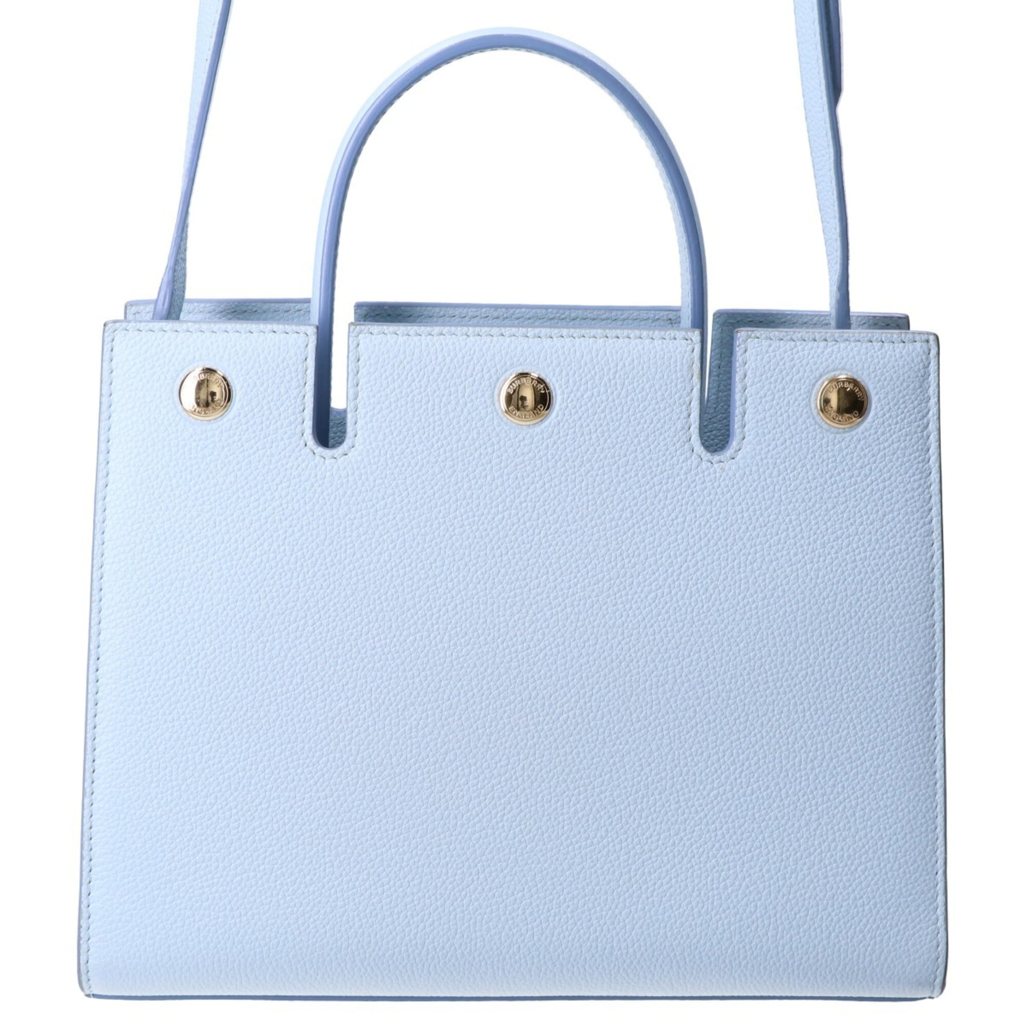 Burberry Sky Blue Leather Shoulder Bag (Pre-Owned)