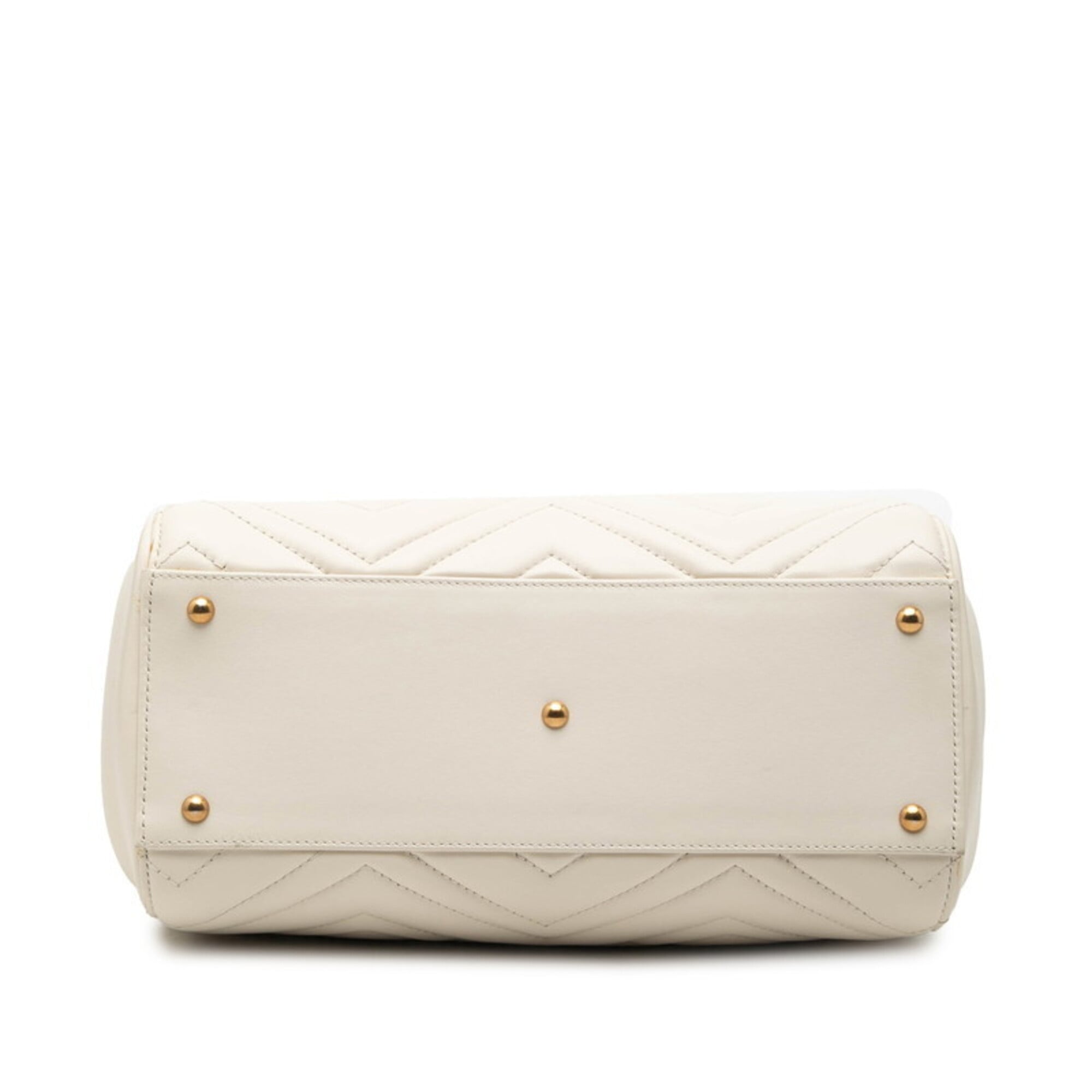 Gucci White Leather Handbag Shoulder Bag (Pre-Owned)
