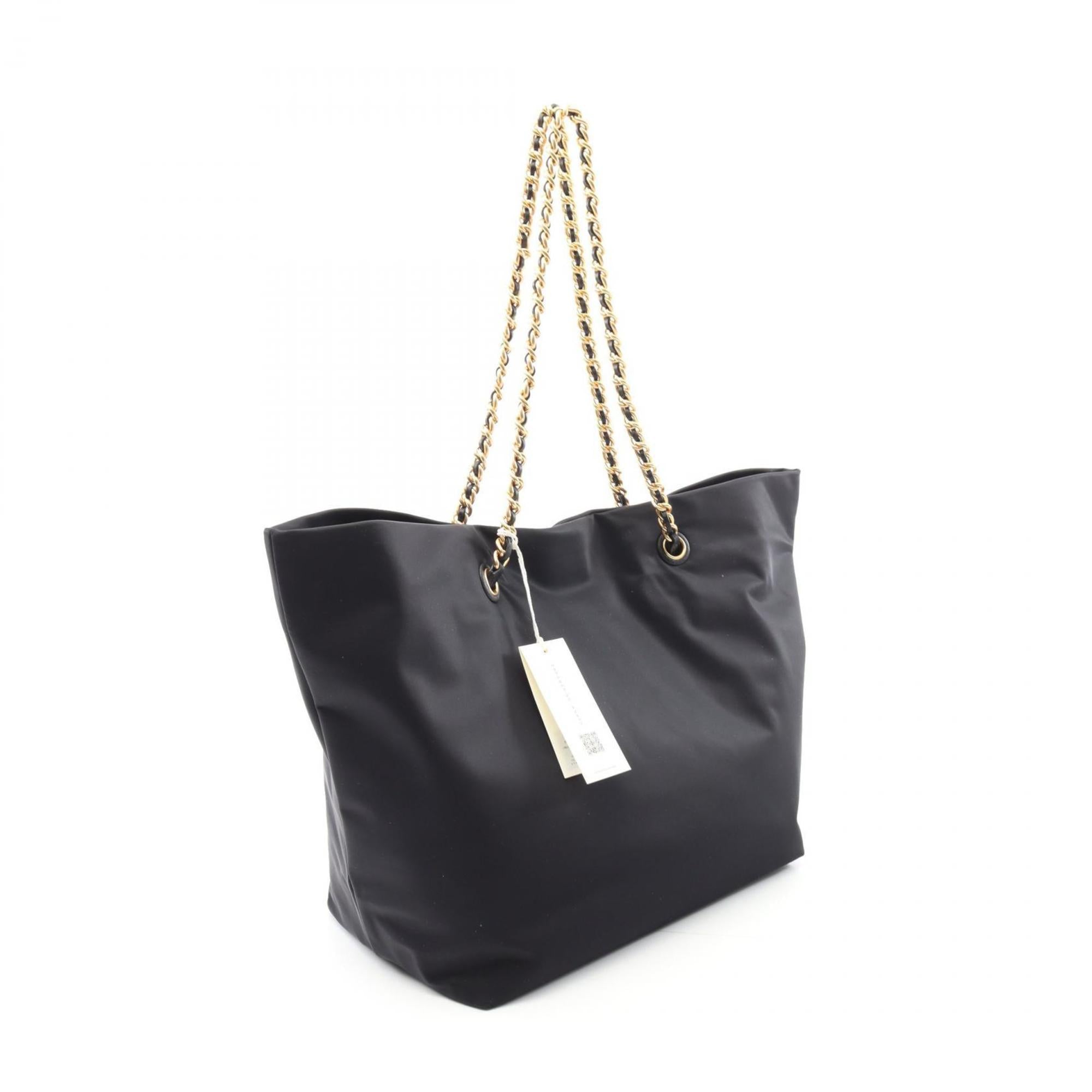 Tory Burch Black Leather Nylon Tote Bag (Pre-Owned)