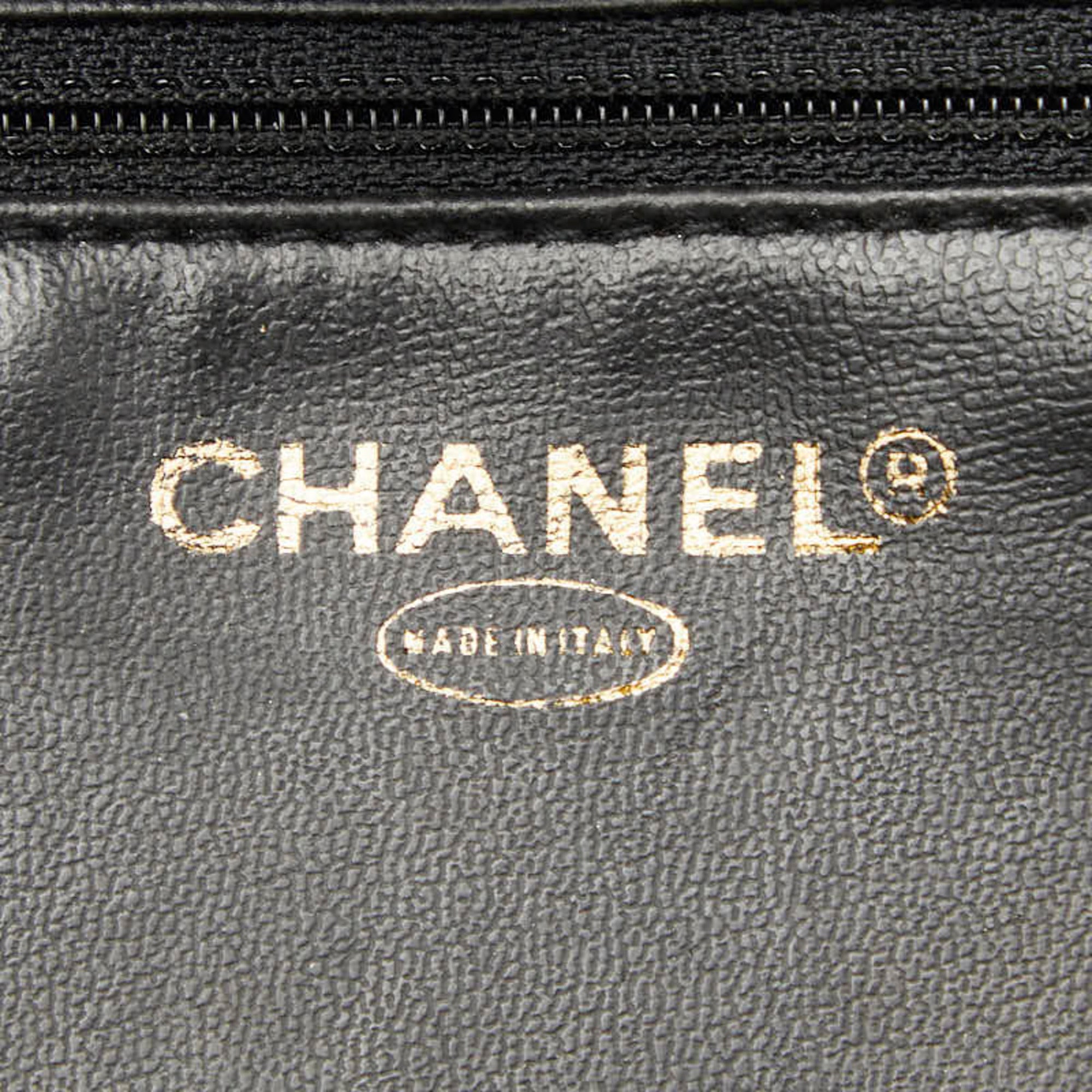Chanel Black Grained Calfskin Handbag Shoulder Bag Vanity Bag (Pre-Owned)