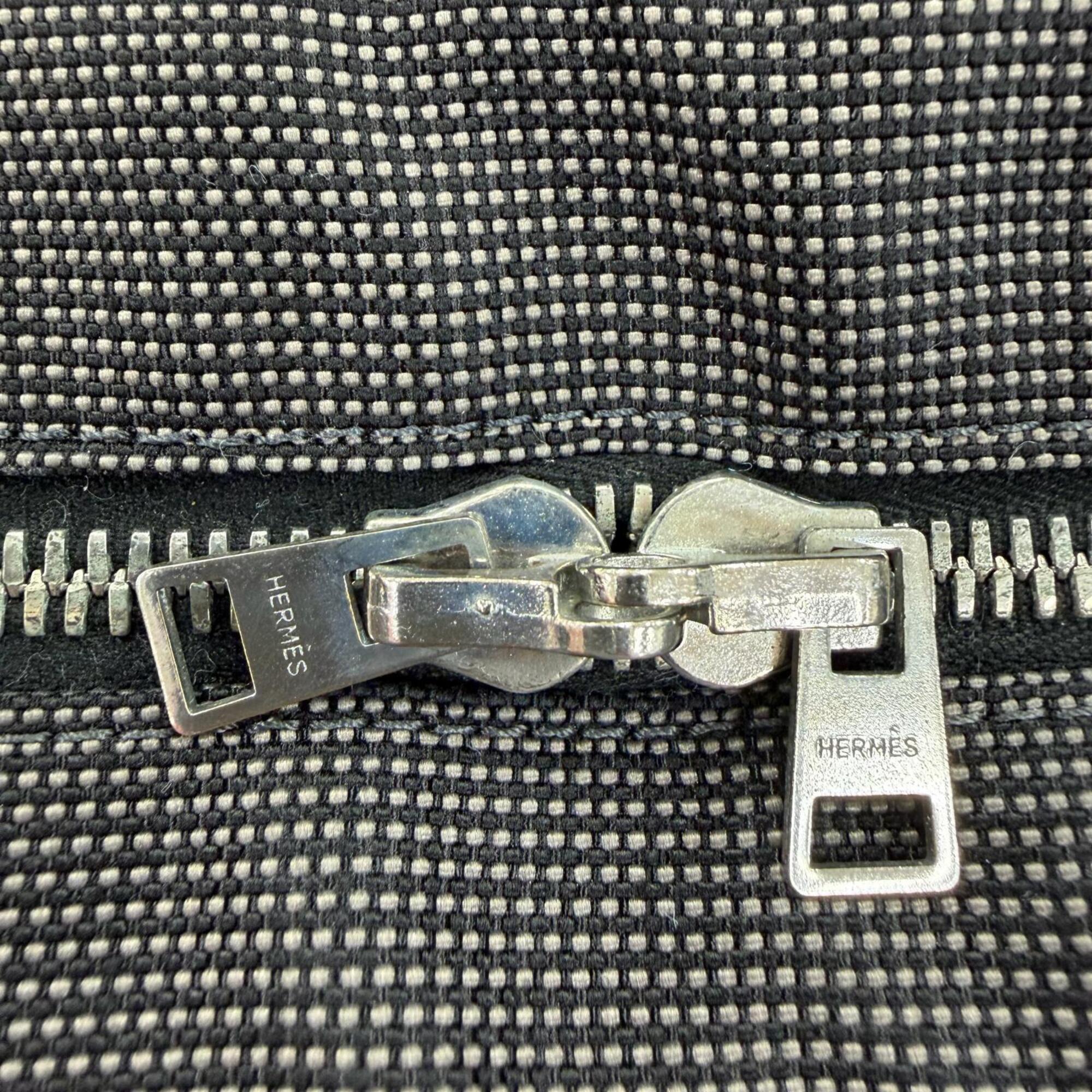 Hermes Gray Polyamide Polyester Handbag Tote Bag (Pre-Owned)