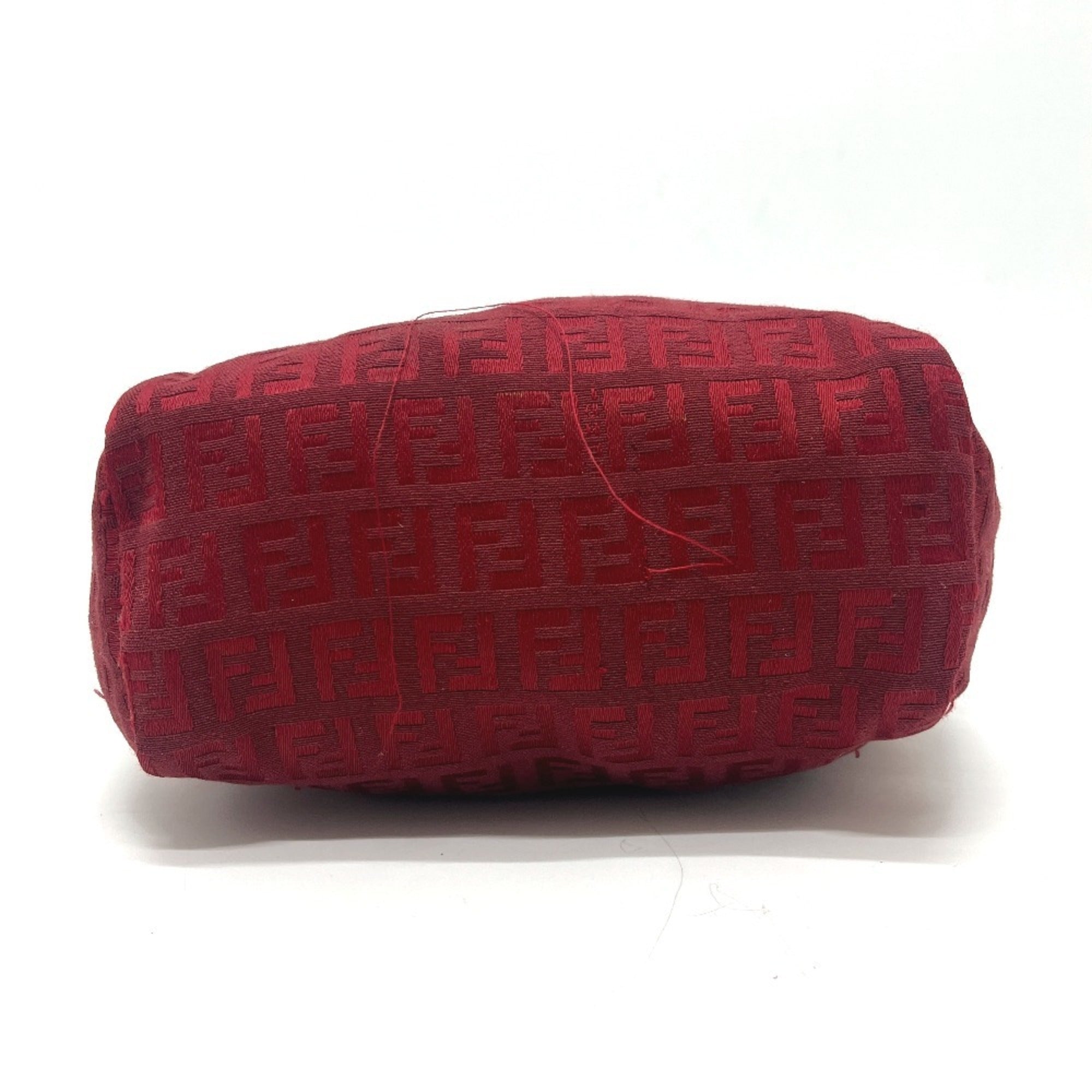 Fendi Red Color Canvas Handbag (Pre-Owned)
