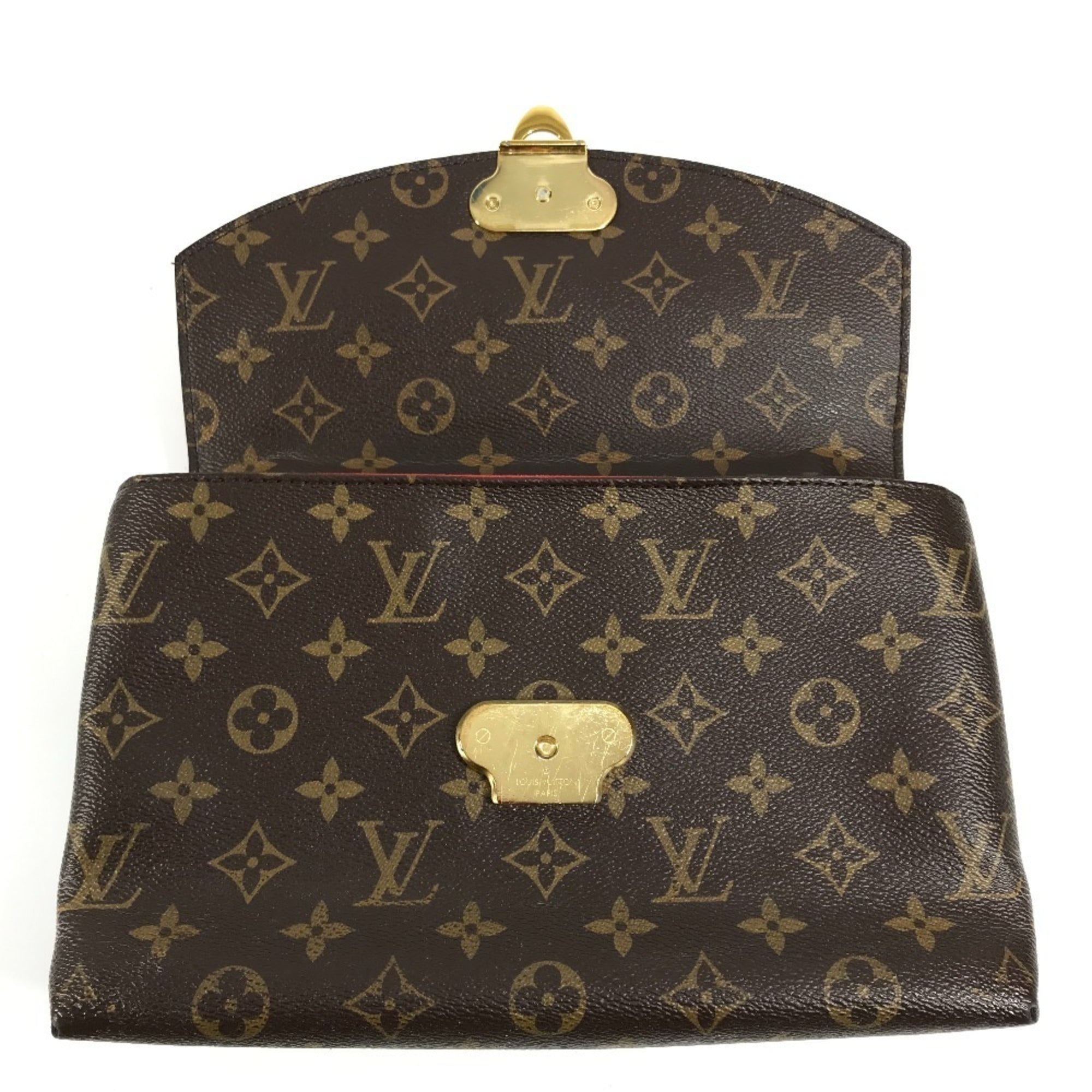 Louis Vuitton Brown Red Color Monogram Pochette Shoulder Bag (Pre-Owned)