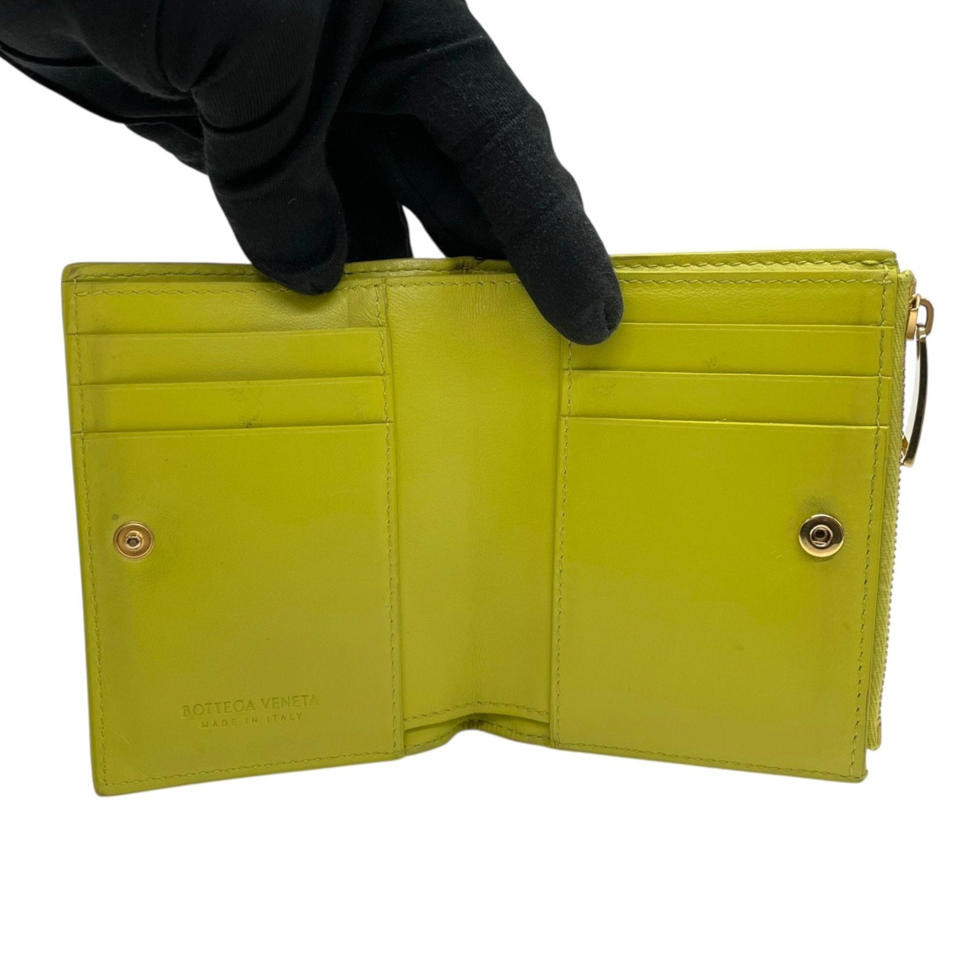 Bottega Veneta Green Intrecciato Wallet (Bi-Fold) (Pre-Owned)