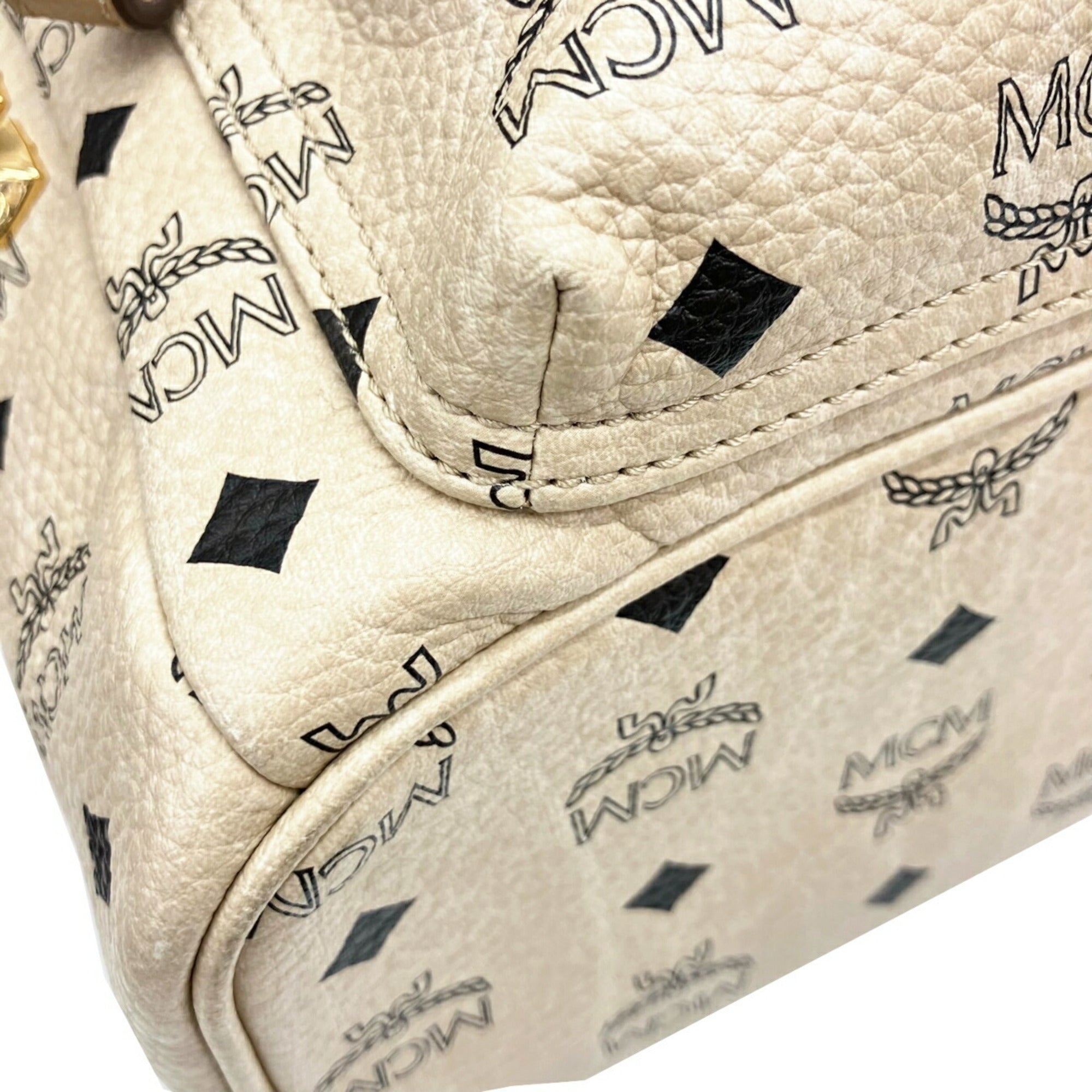 Mcm Beige Leather Backpack (Pre-Owned)