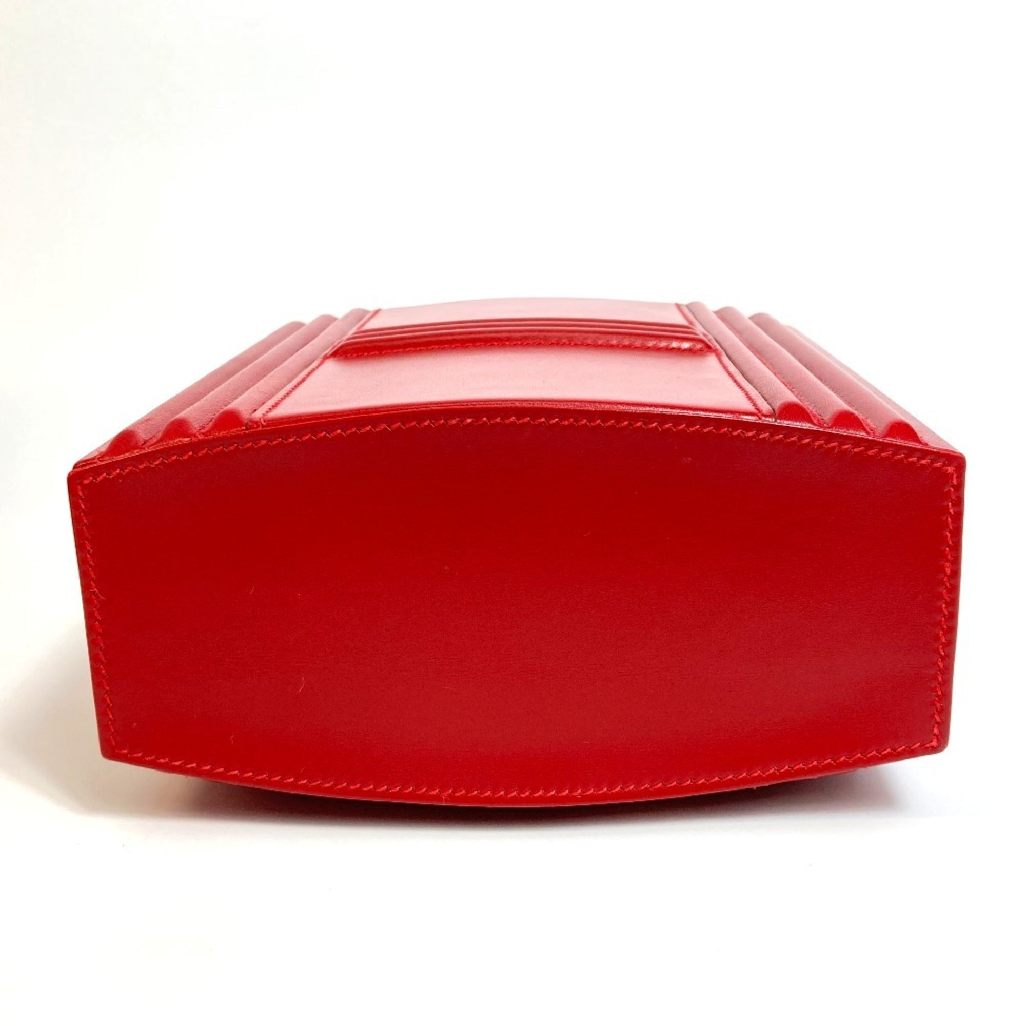 Hermes Red Color Rouge Vif Box Calf Leather Handbag (Pre-Owned)