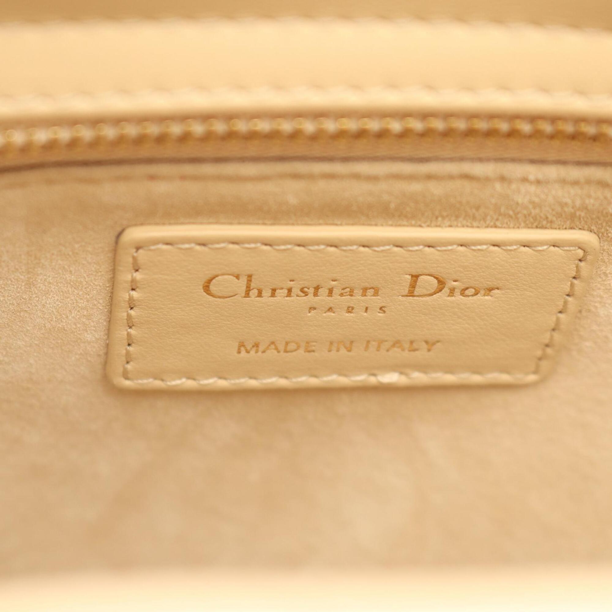 Christian Dior Beige Canvas Leather Handbag (Pre-Owned)