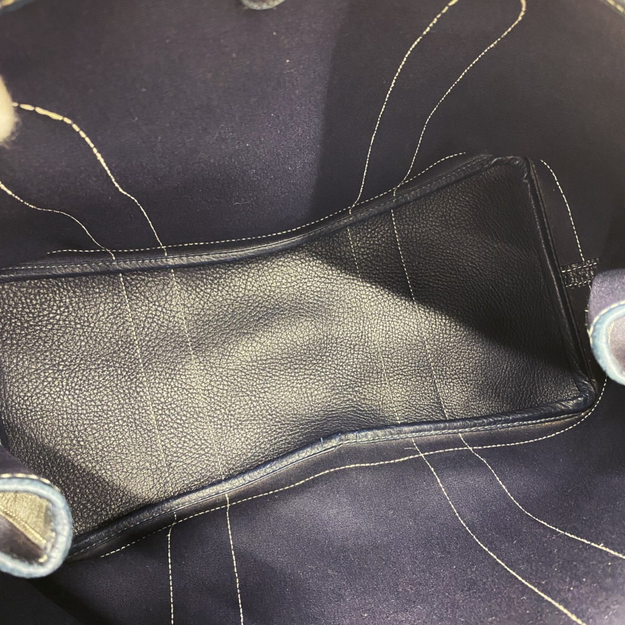 Hermes Navy Toile H Tote Bag (Pre-Owned)